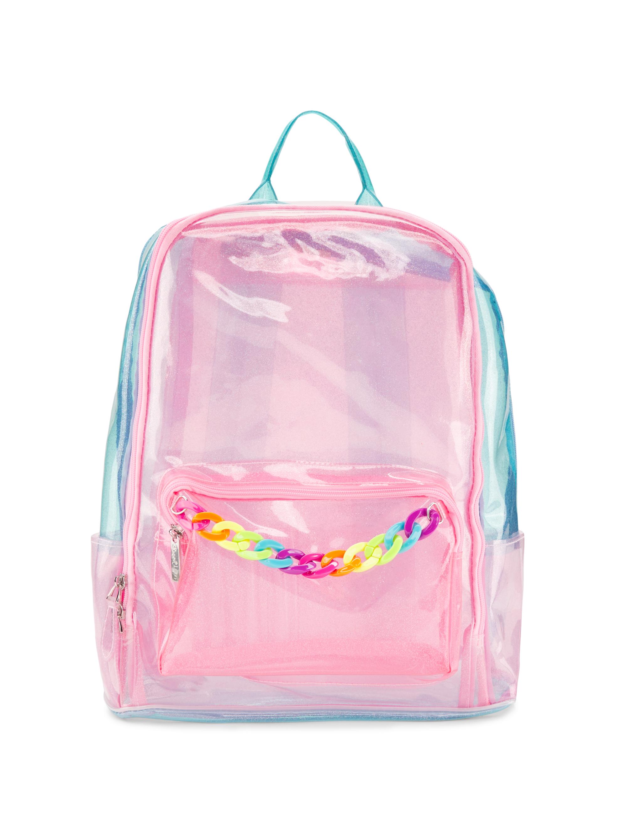 Bari Lynn Girl's Translucent Light Backpack - Clear Neon