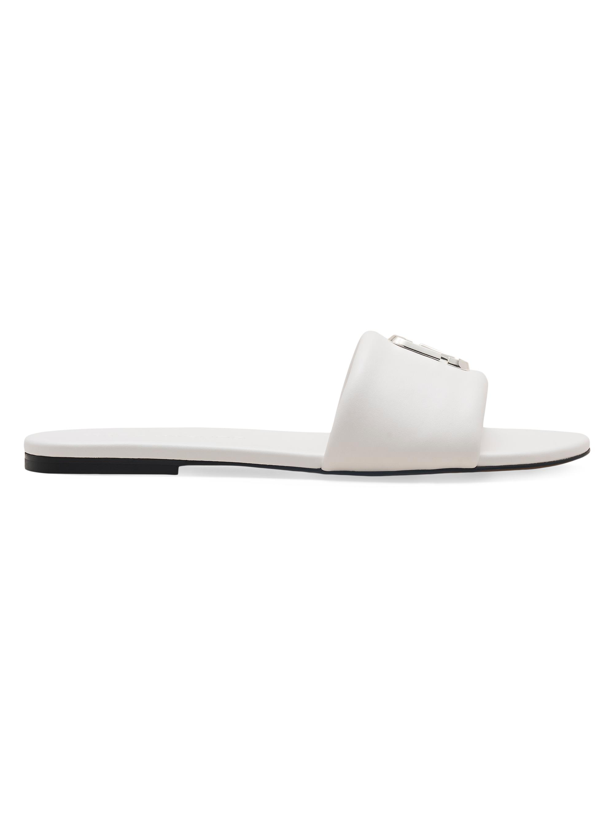 Marc Jacobs Women's The Snapshot Leather Slides - Bright White  Sandals