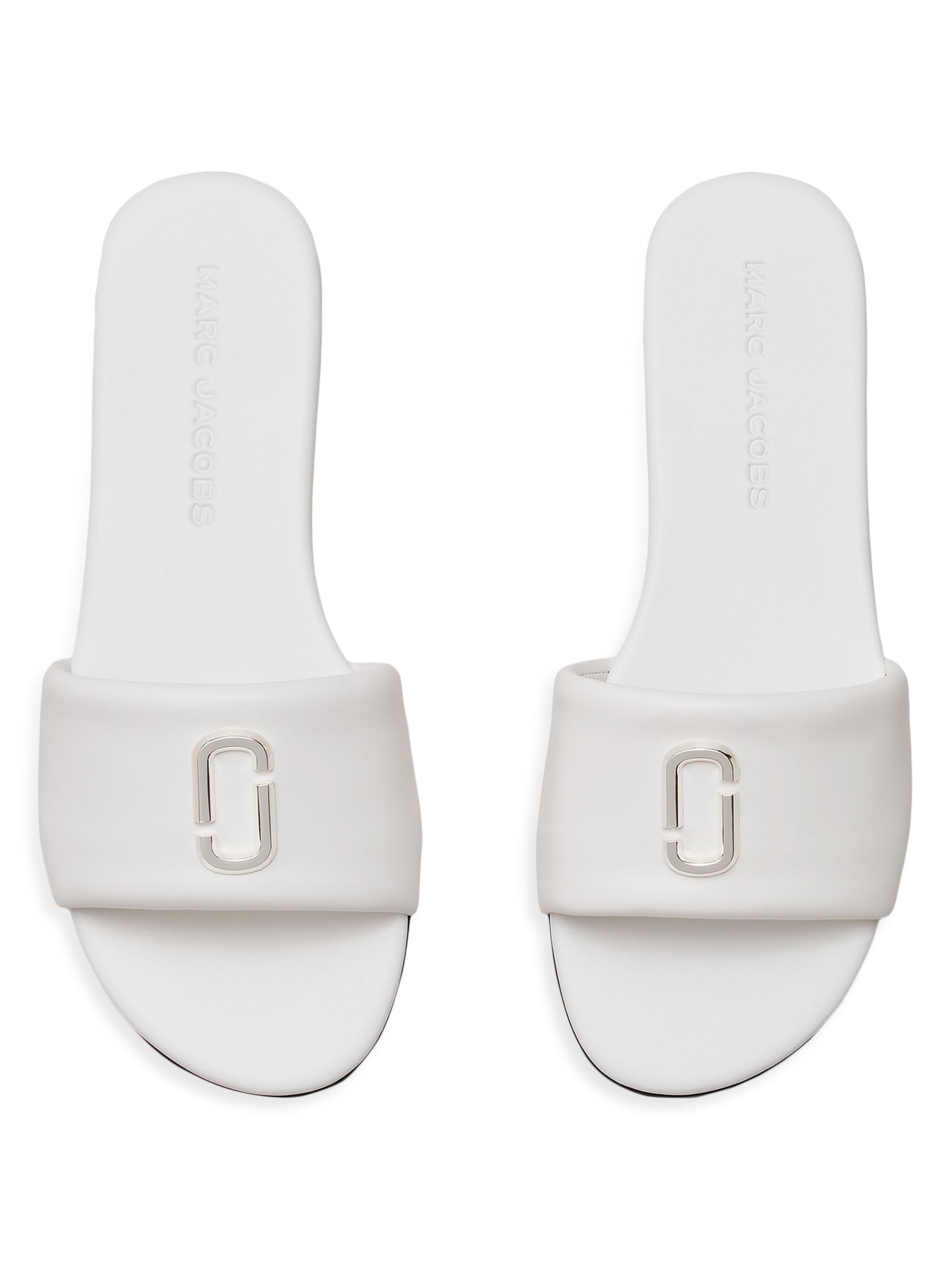 Marc Jacobs The Snapshot Leather Slides | Saks Fifth Avenue