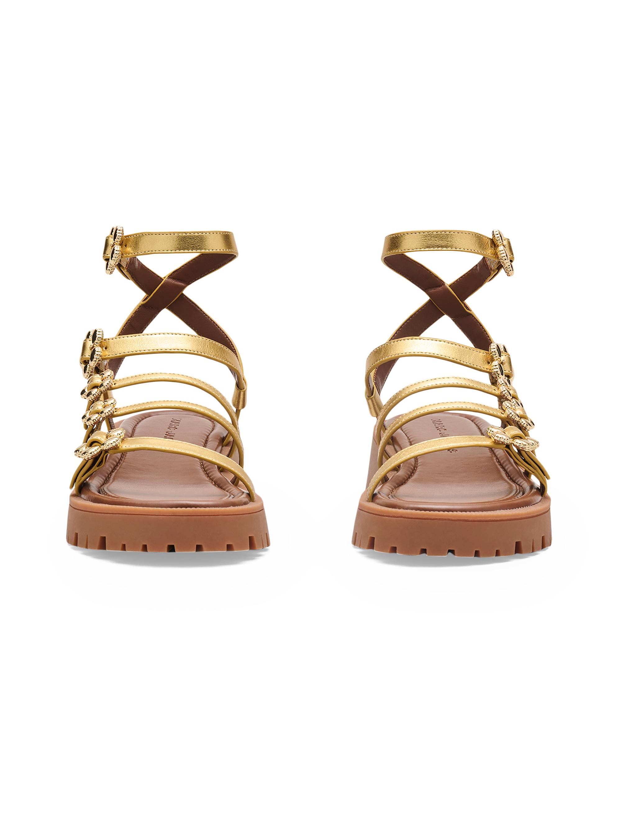 Marc Jacobs The Kiki Gladiator 40MM Metallic Leather Platform