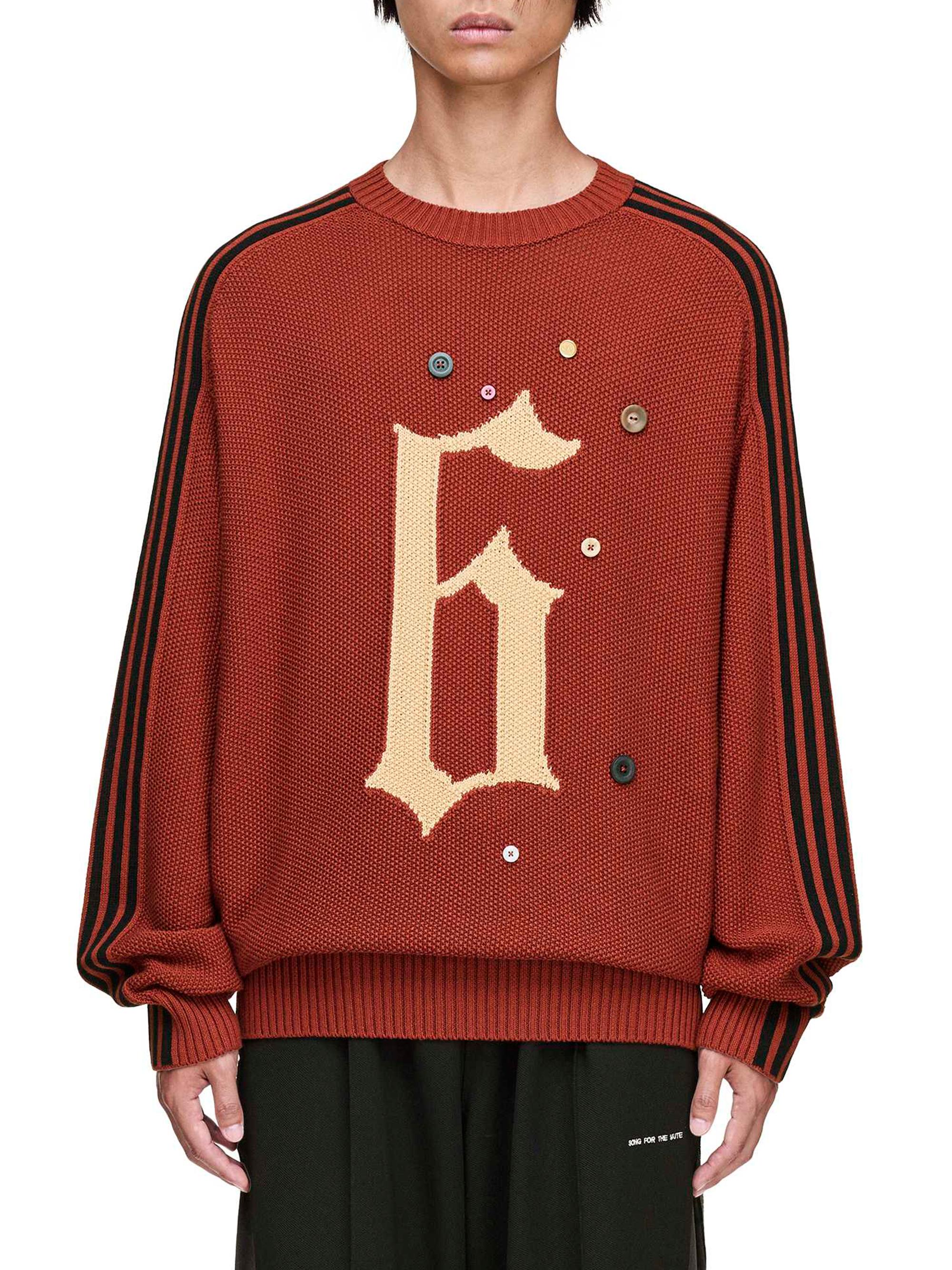 adidas adidas x SFTM ADI006 Button-Detail Cotton Crewneck Sweater