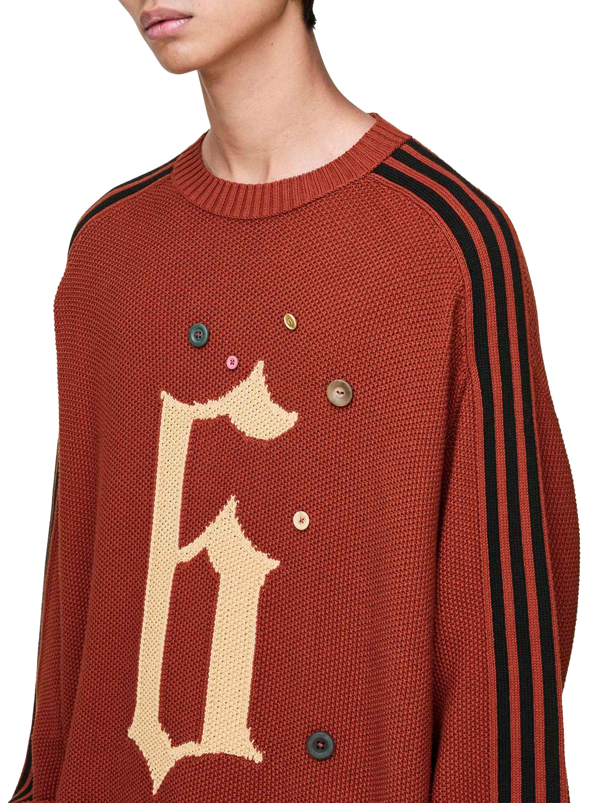 adidas adidas x SFTM ADI006 Button-Detail Cotton Crewneck Sweater