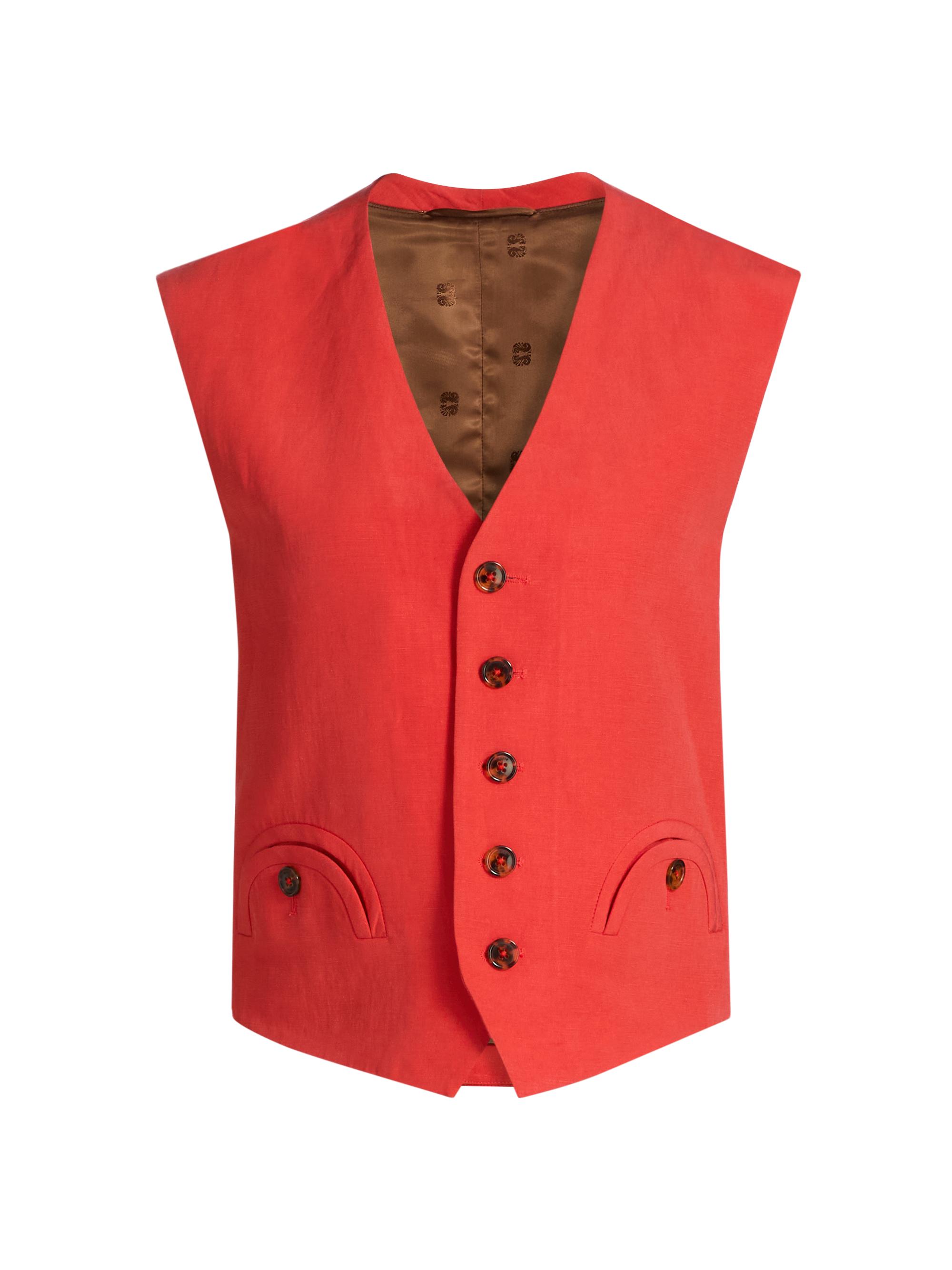 Blazé-Milano Women's Feral Silk-Linen Gilet - Coral