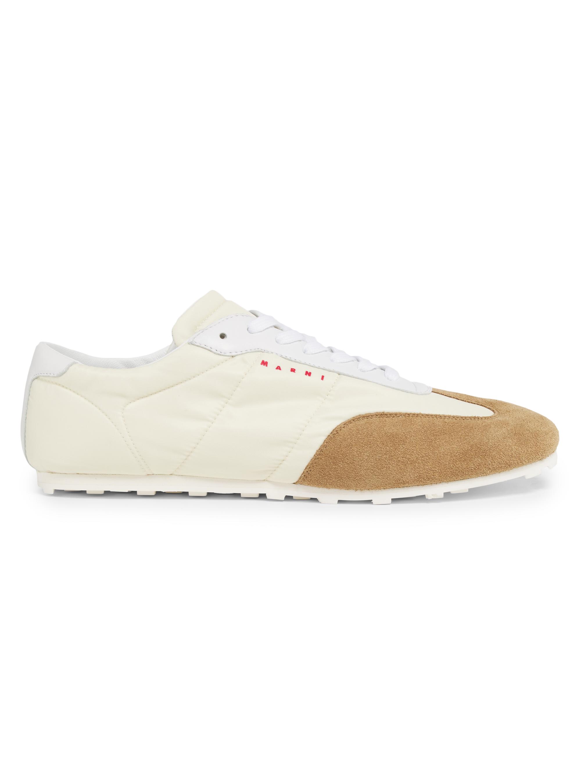 Marni Men's Retro Suede-Detailed Sneakers - Off White