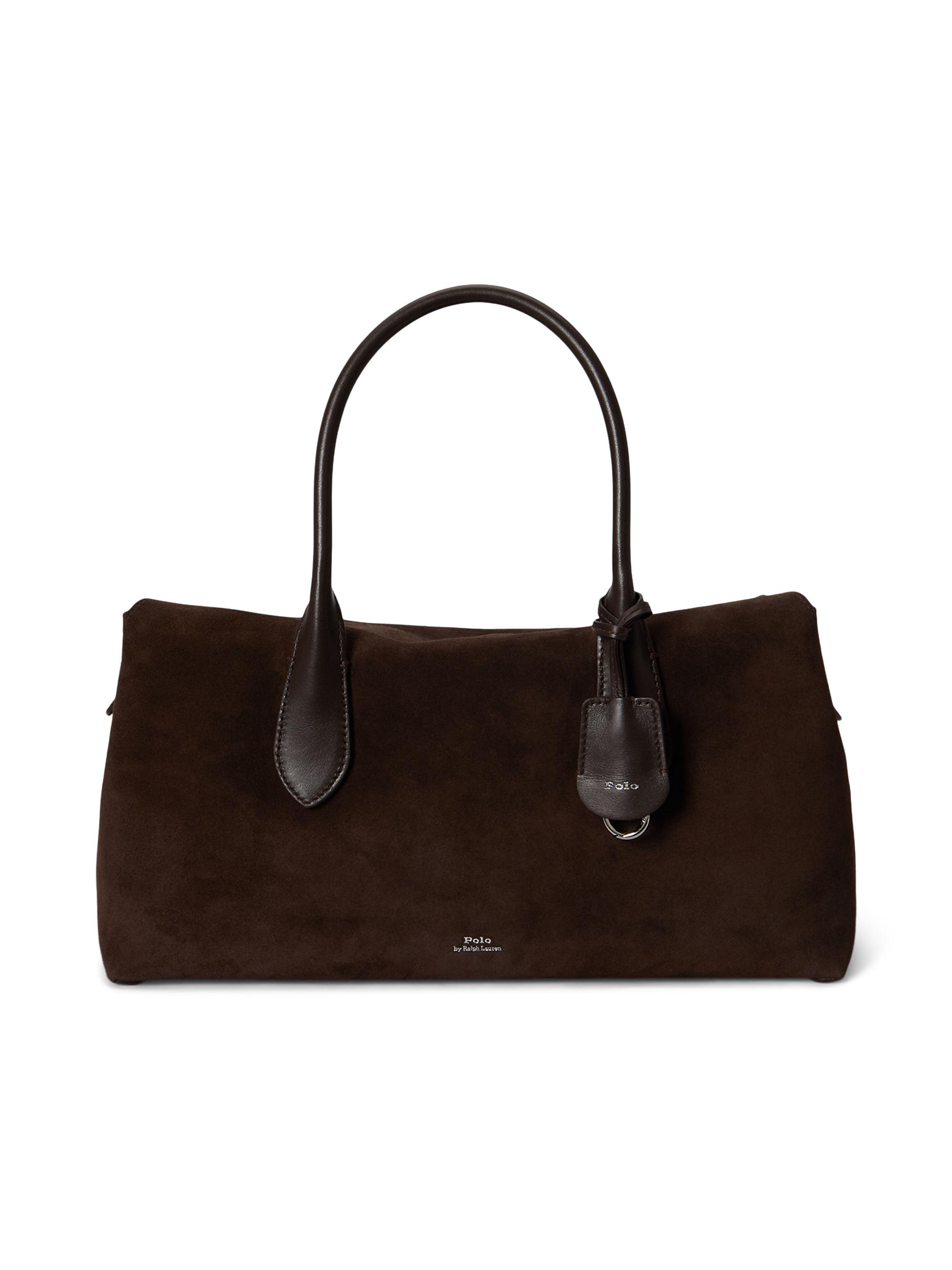 Polo Ralph Lauren Women's Logo Suede Tote Bag - Chocolate And Tobacco