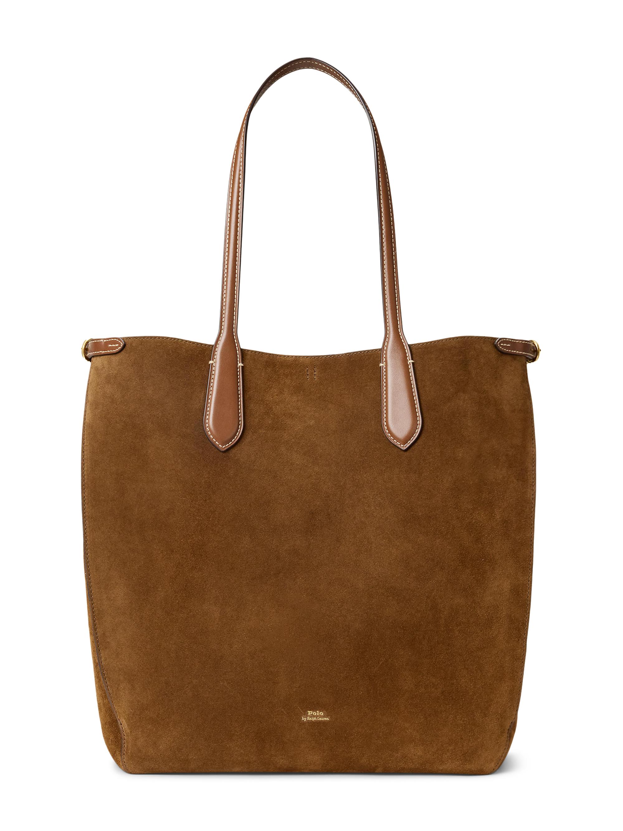 Polo Ralph Lauren Women's Suede North-South Tote - Cinnamon And Cuoio