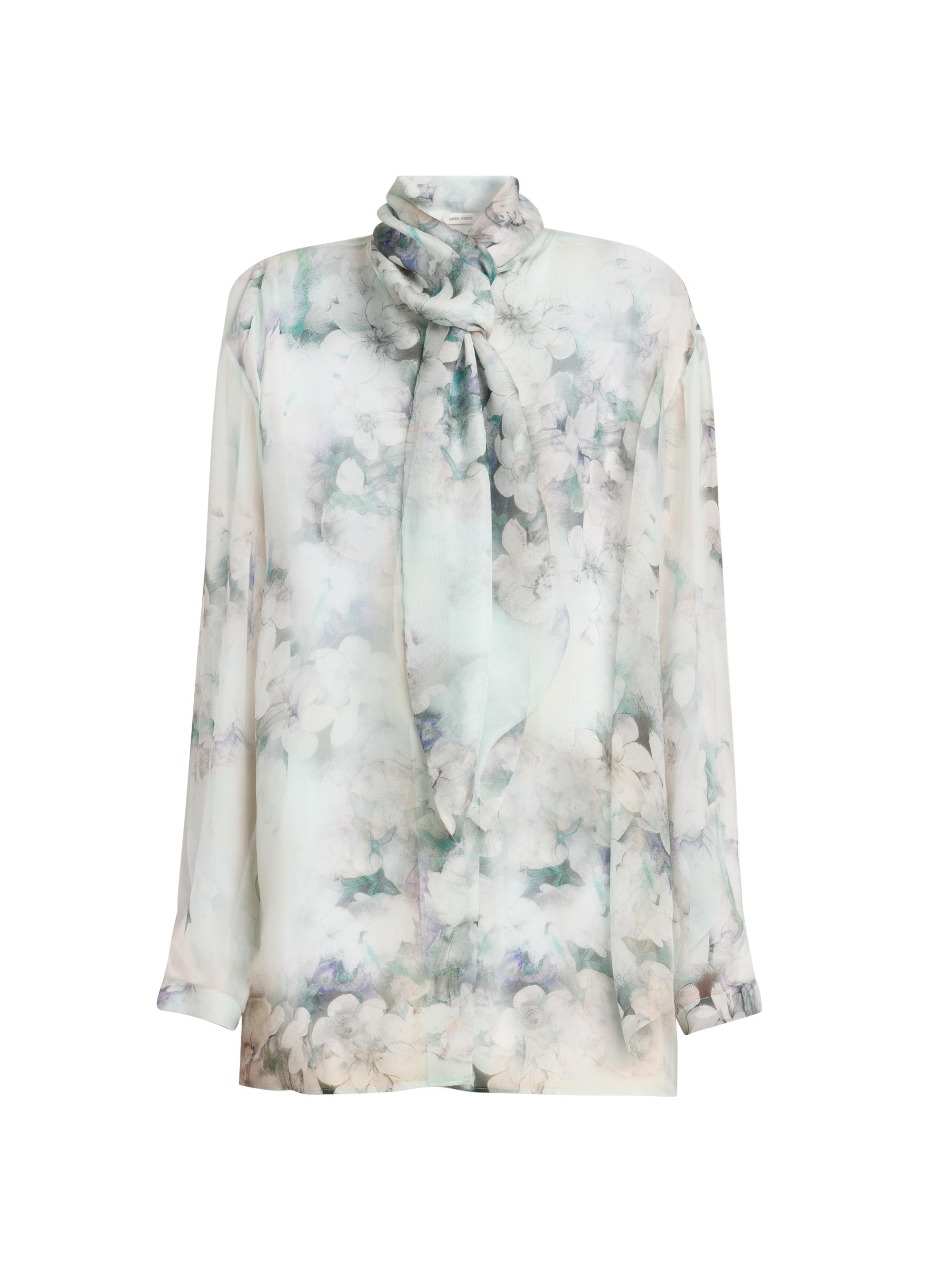 Alberta Ferretti Women's Floral Silk Tieneck Blouse - Multi Ice