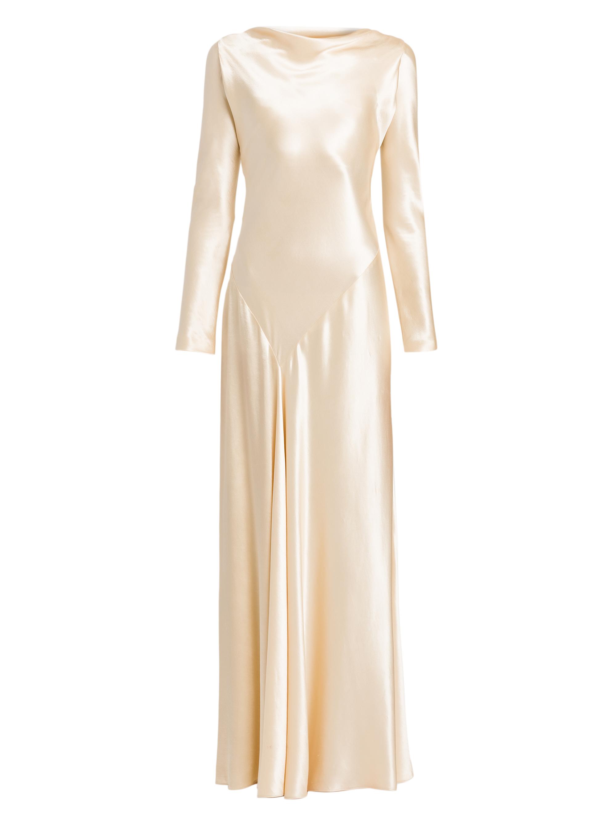 Satin Bias-Cut Maxi Dress