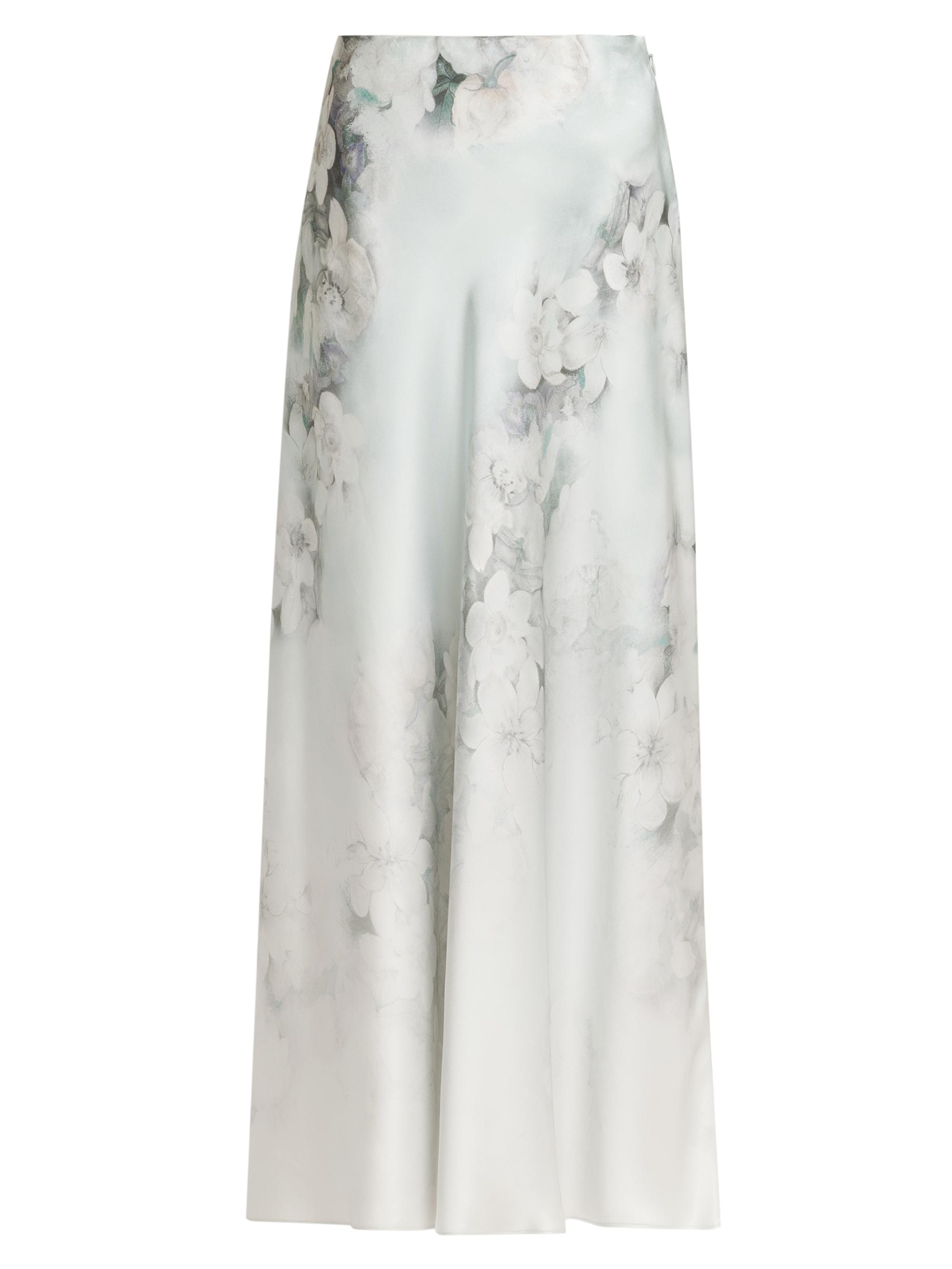 Alberta Ferretti Women's Floral Satin Midi-Skirt - Multi Ice