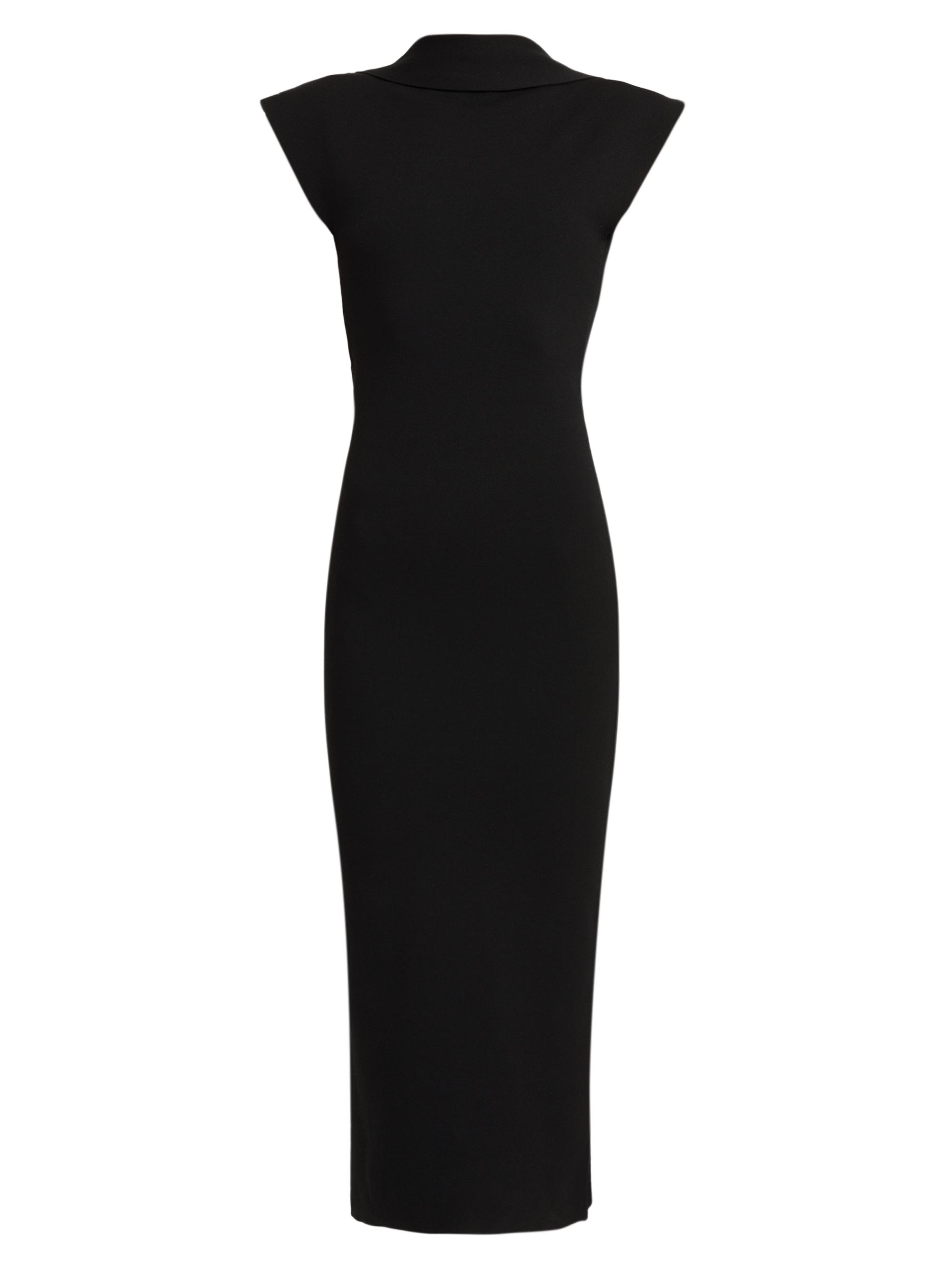 Alberta Ferretti Women's Knit Open Cowlback Midi-Dress - Black