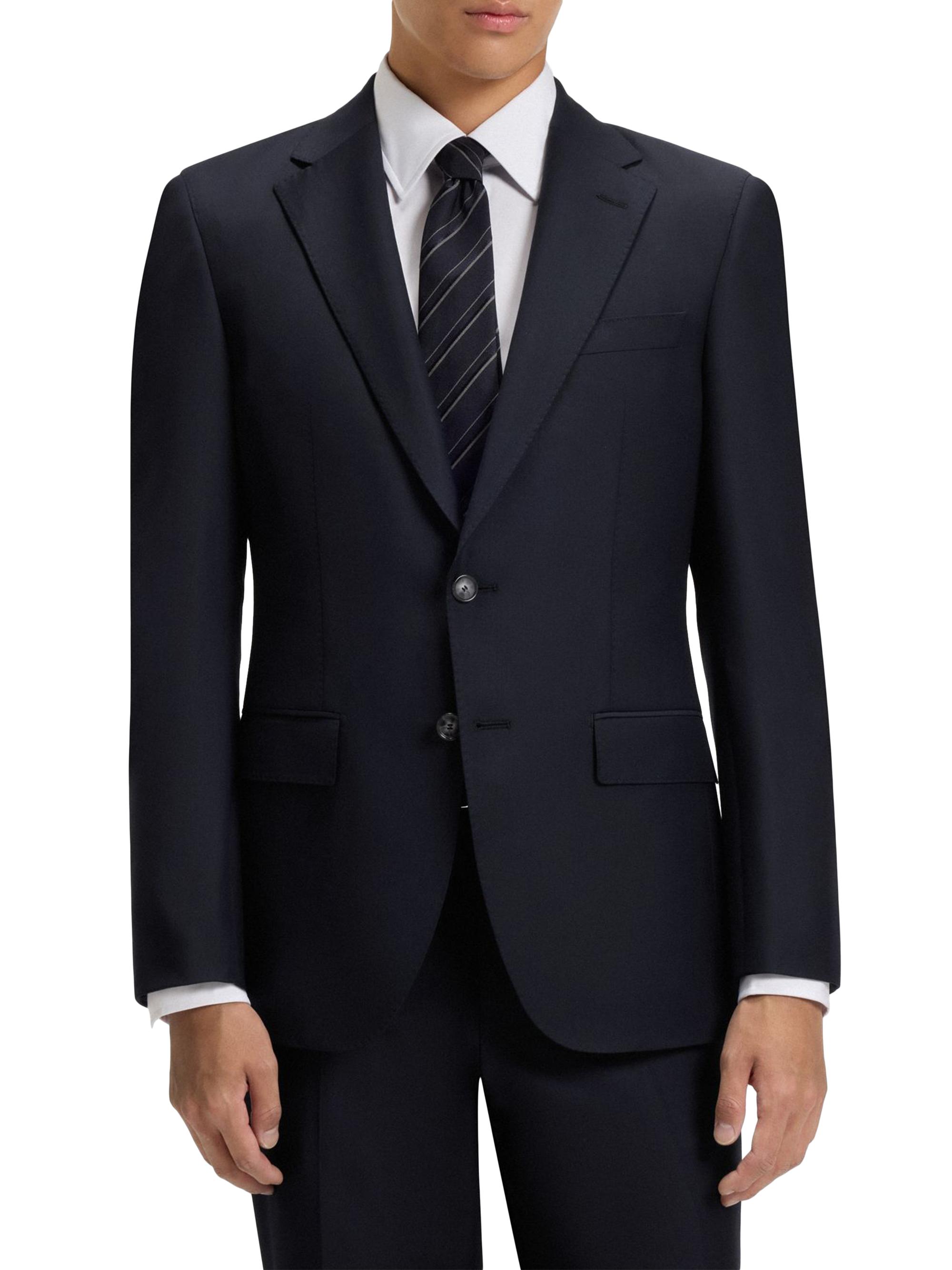 BOSS Men's Slim-Fit Jacket in Virgin Wool - Black
