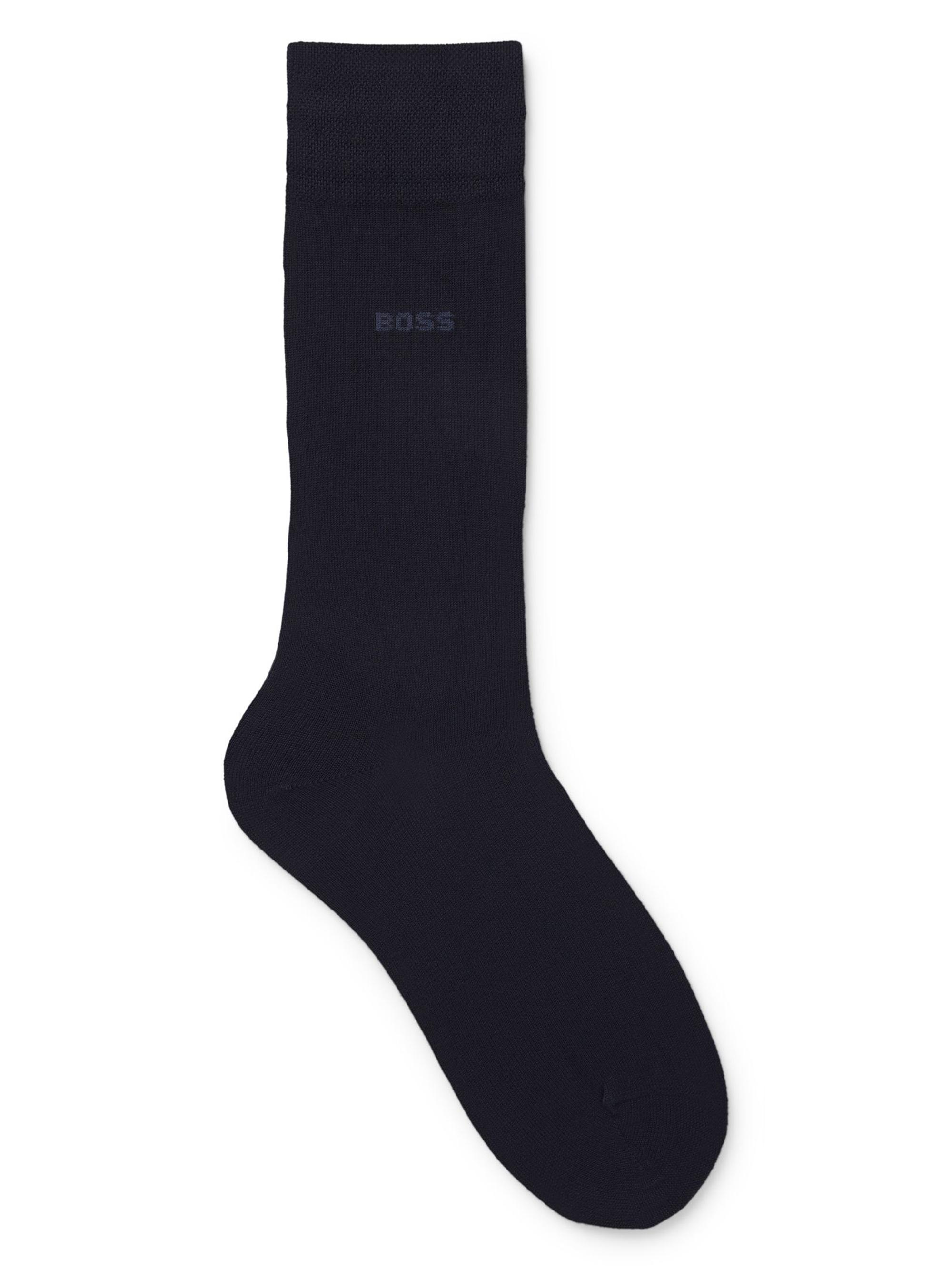 BOSS Men's Regular-Length Socks in a Bamboo-Viscose Blend - Blue