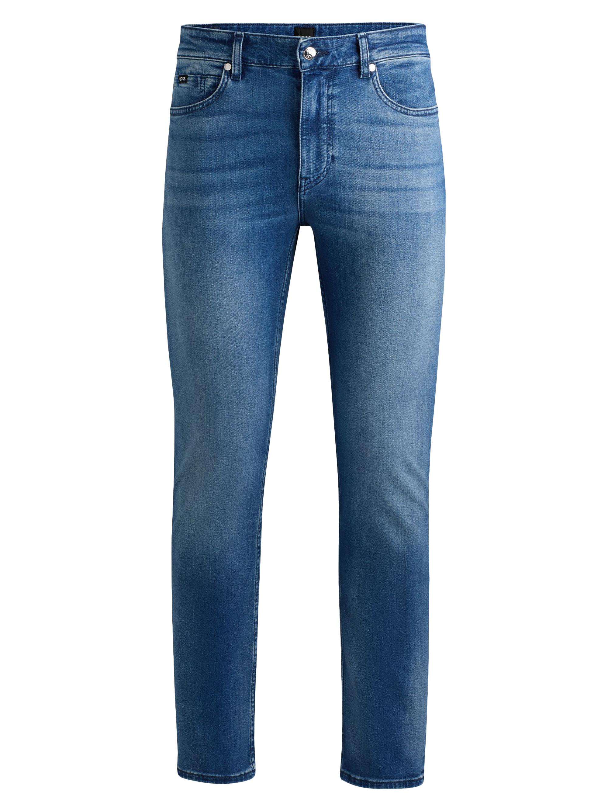 BOSS Men's Delaware Slim-Fit Jeans in Cashmere-Touch Denim - Blue