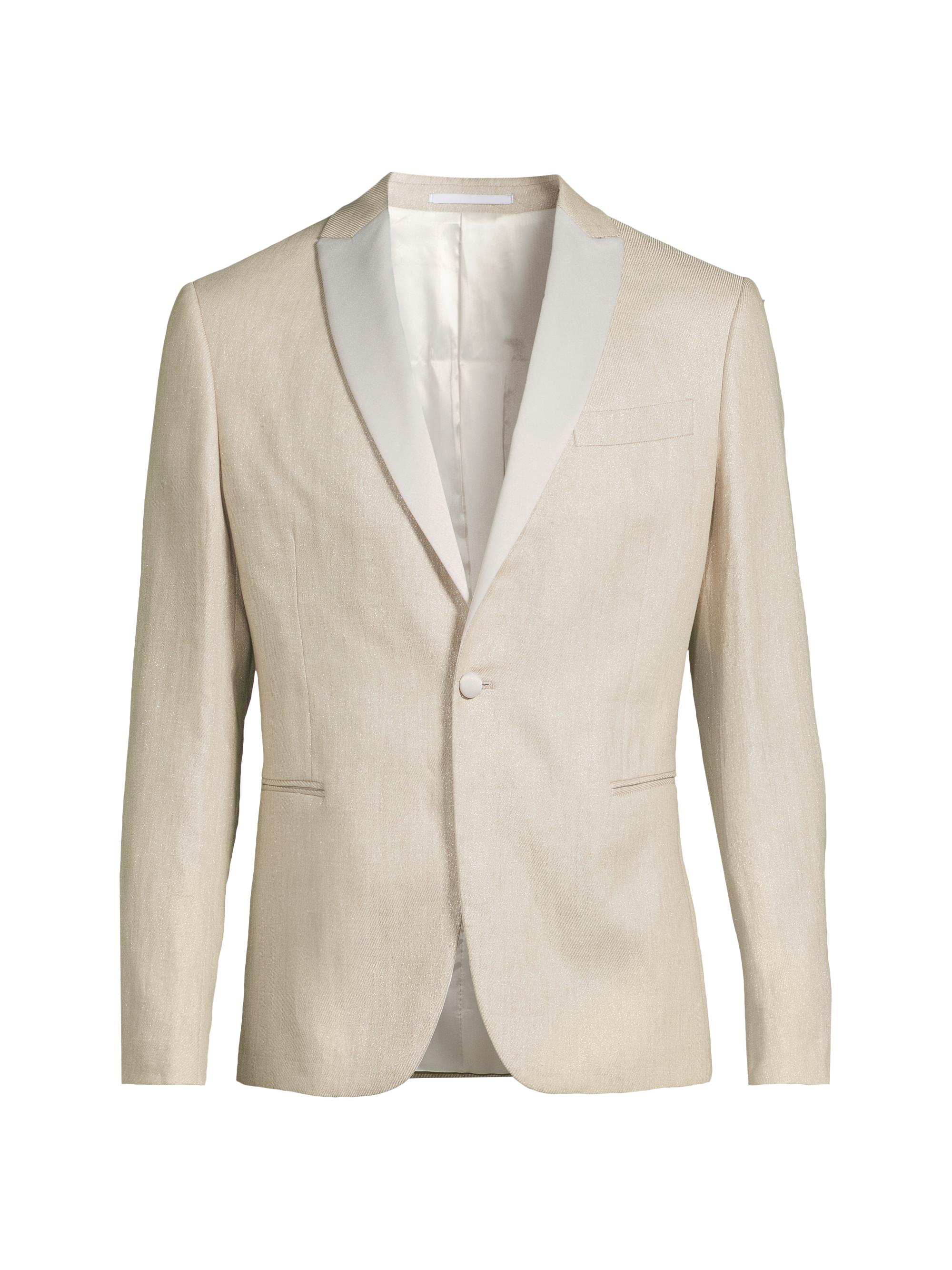 Pal Zileri Men's Metallic Linen Dinner Jacket - Beige