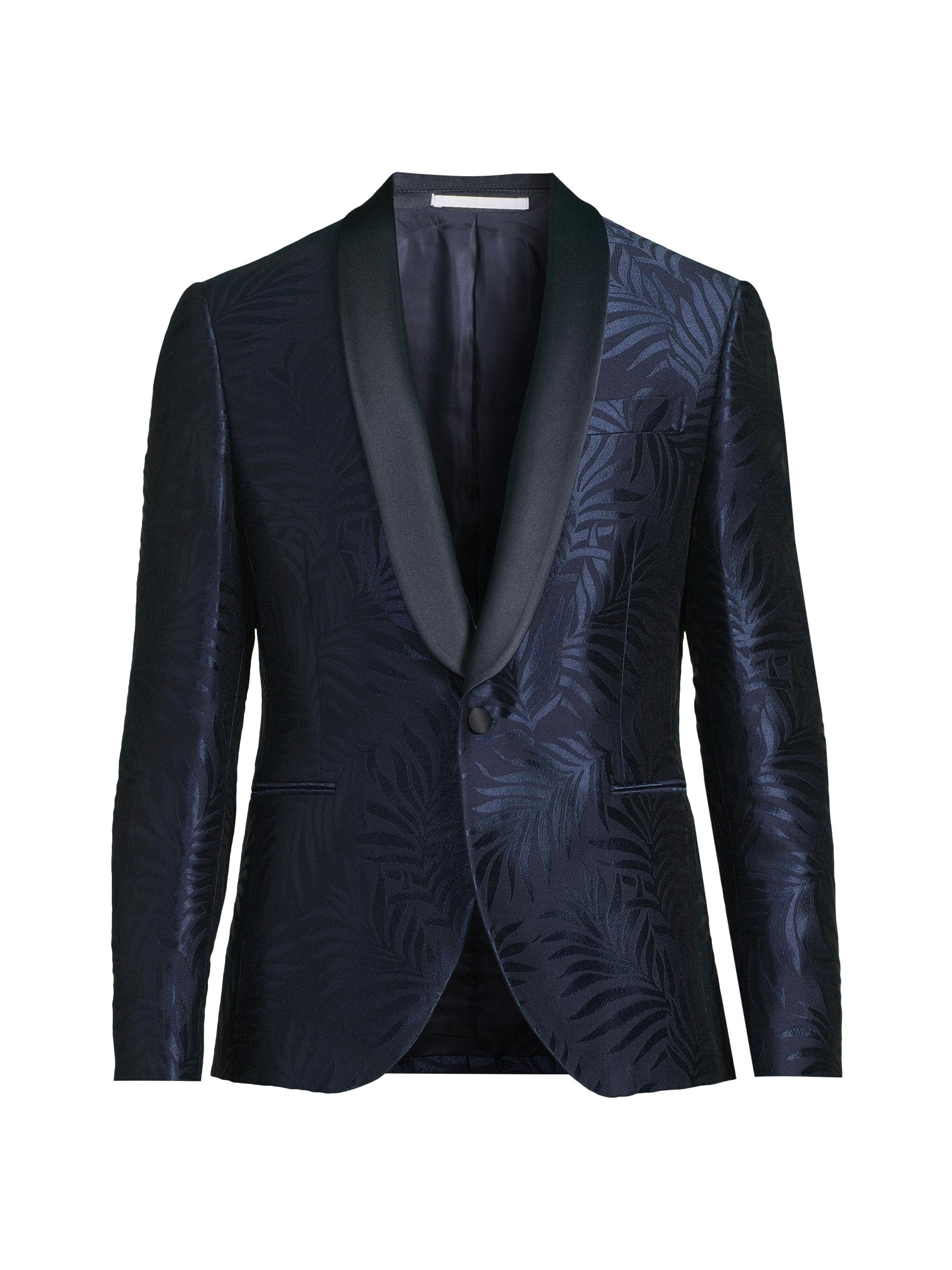 Pal Zileri Men's Leaf Print Satin Dinner Jacket - Navy