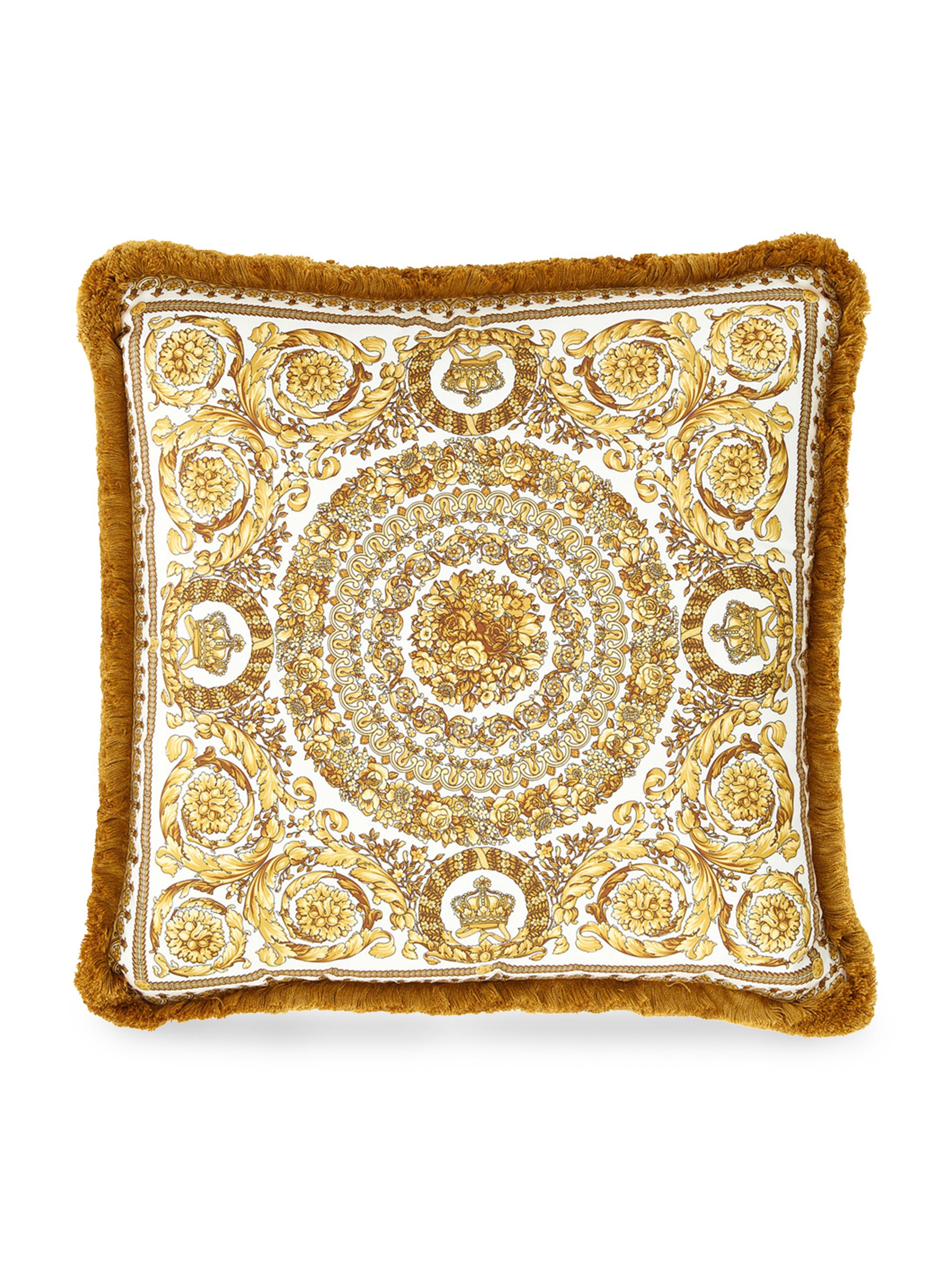 Versace Heritage Barocco Cushion - White Gold Black