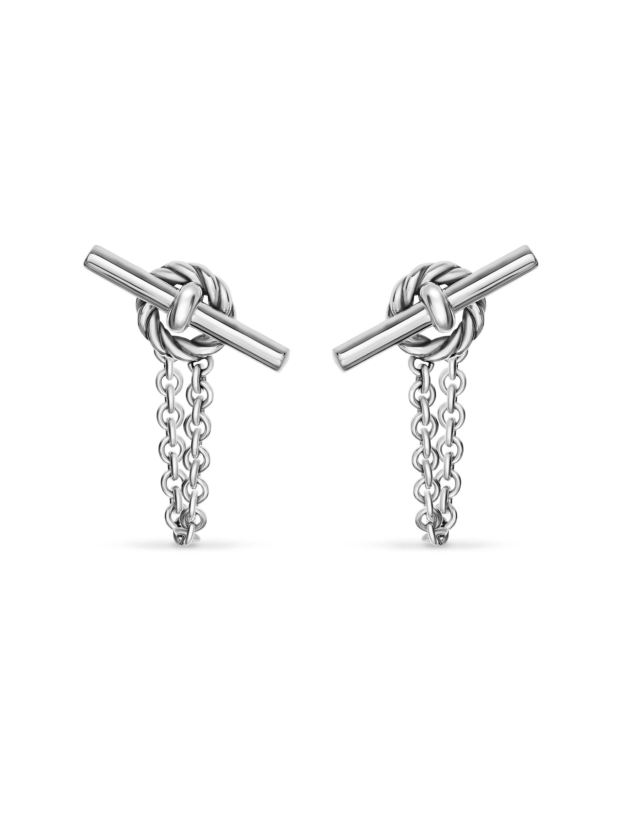 David Yurman Women's DY Mercer Petite Toggle Chain Stud Earrings in Sterling Silver, 38.2MM - Silver