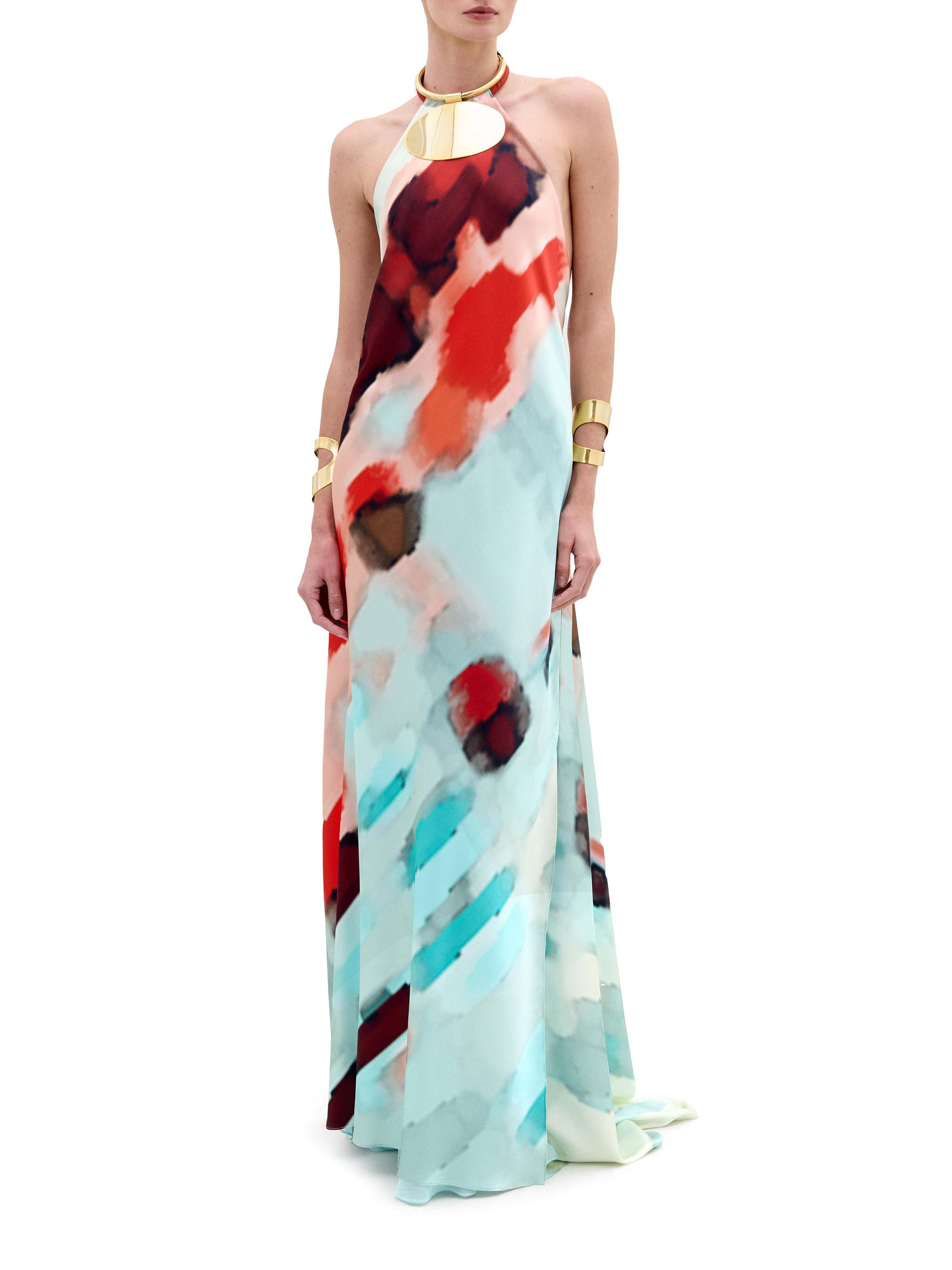 Silvia Tcherassi Zeffa Stretch Silk Maxi Dress | Saks Fifth
