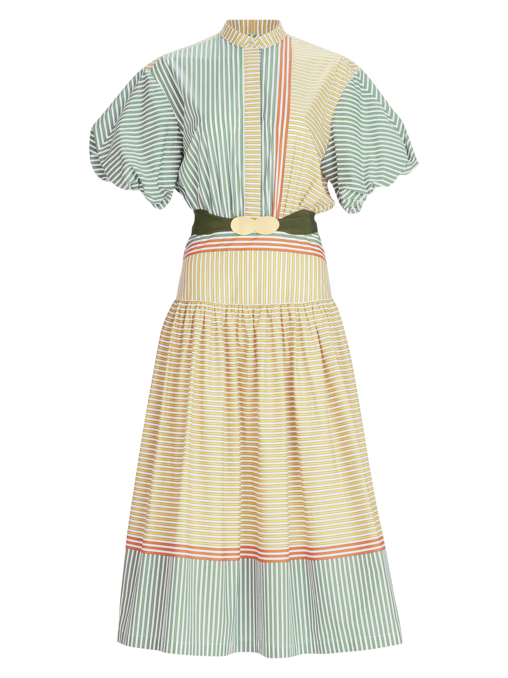 Silvia Tcherassi Women's Jil Striped Midi-Shirtdress - Garden Stripes