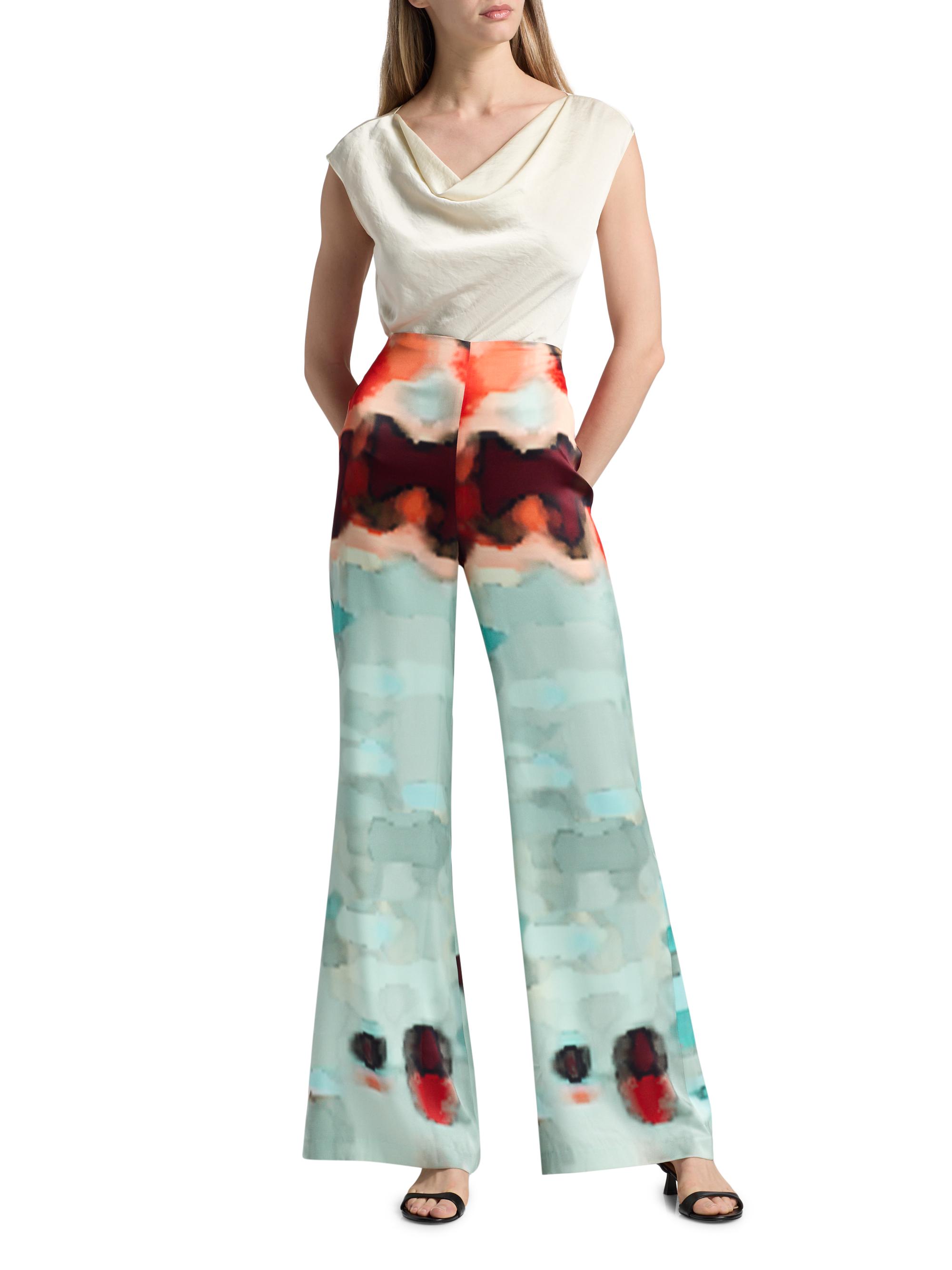 TSE セイ カシミヤ100% シルク100% ワイドストレートパンツ Silvia Tcherassi Andie Dyed Wide-Leg Pants | Saks Fifth Avenue