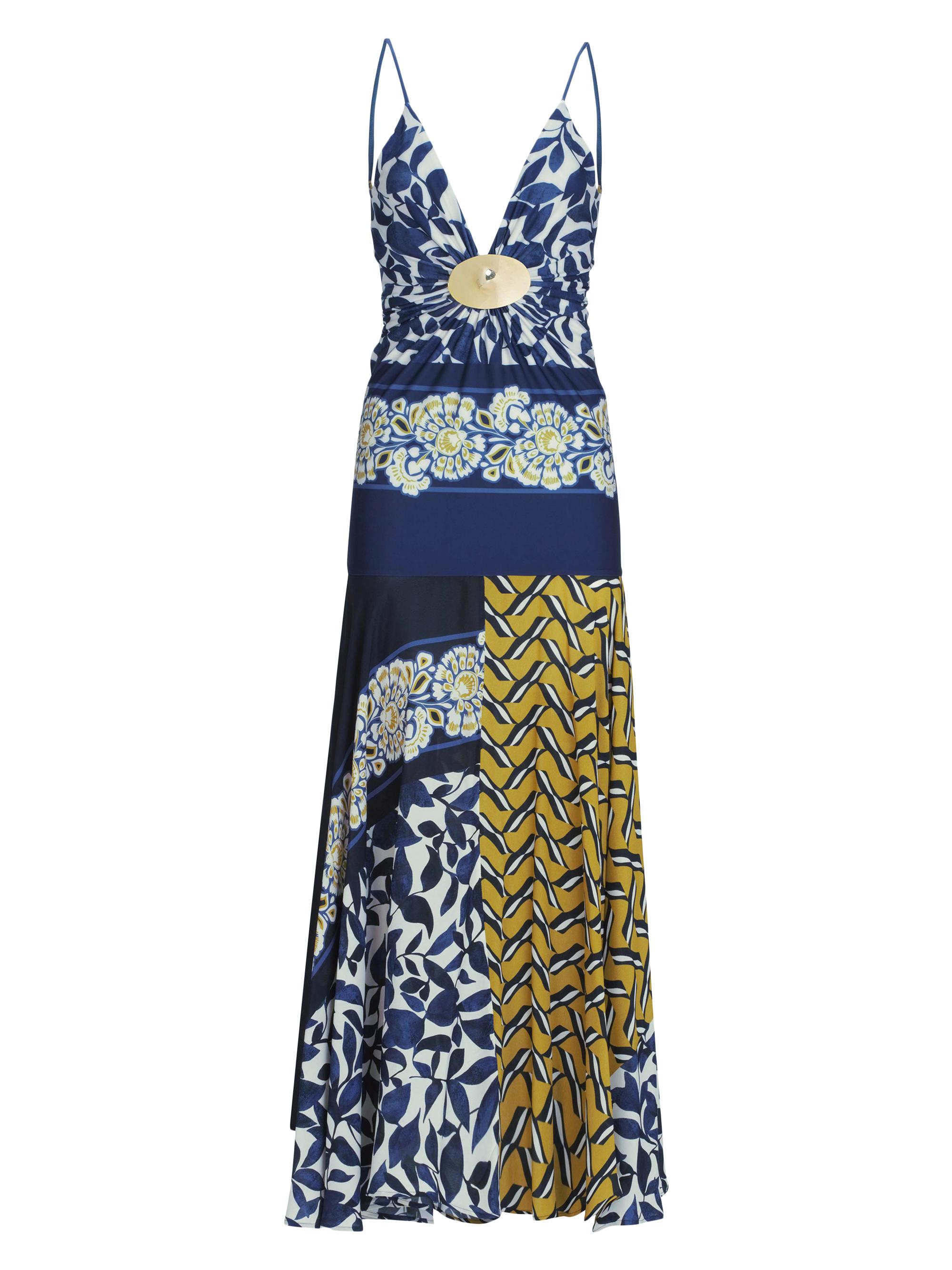 Silvia Tcherassi Women's Casiana Printed Maxi Dress - Navy Geometric Abstract Floral