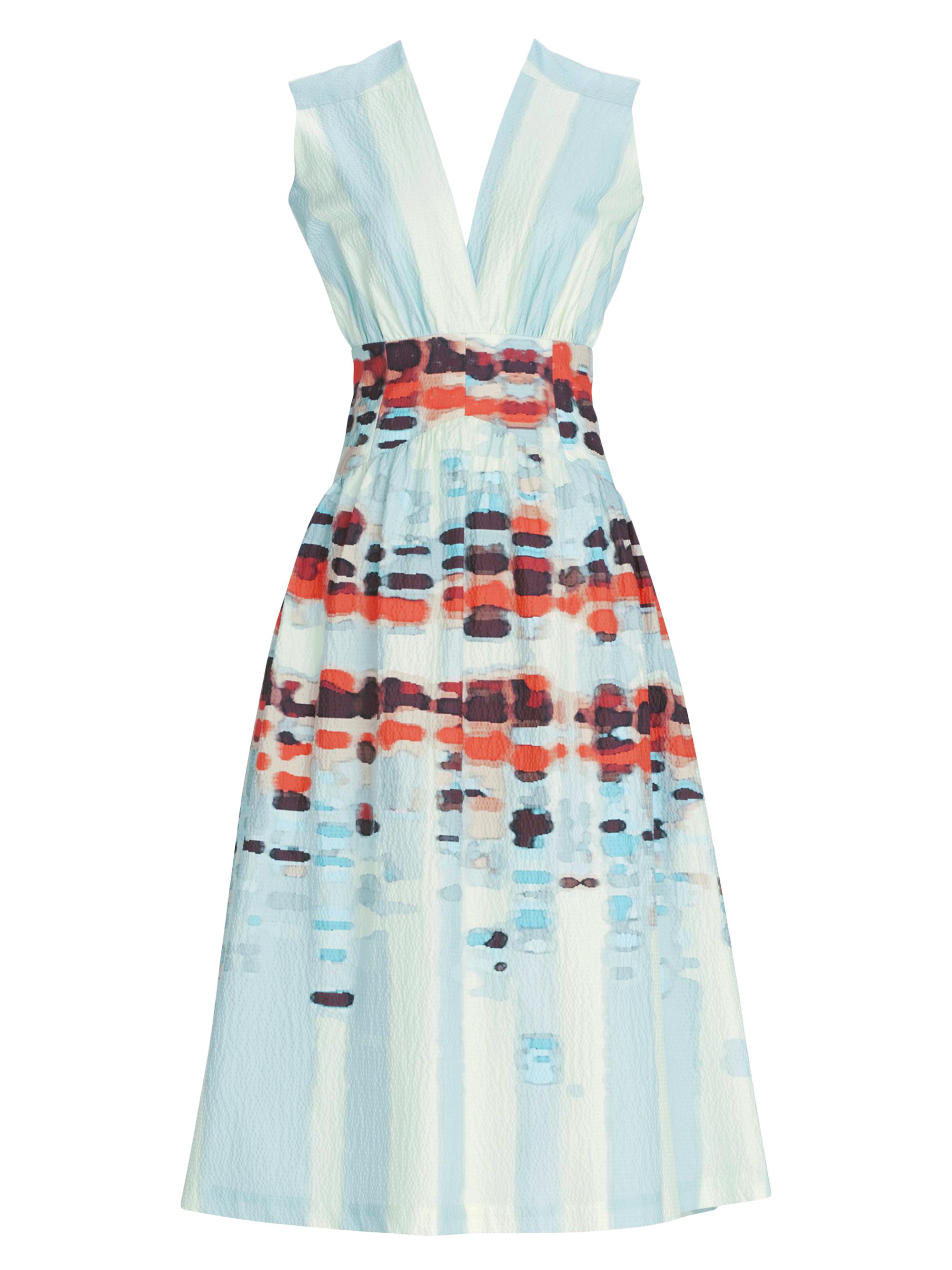 leo lin cleo sleeveless midi dress Leo Lin Cleo Sleeveless Embroidery Midi Dress in Twilight Print in White –  Coco & Lola