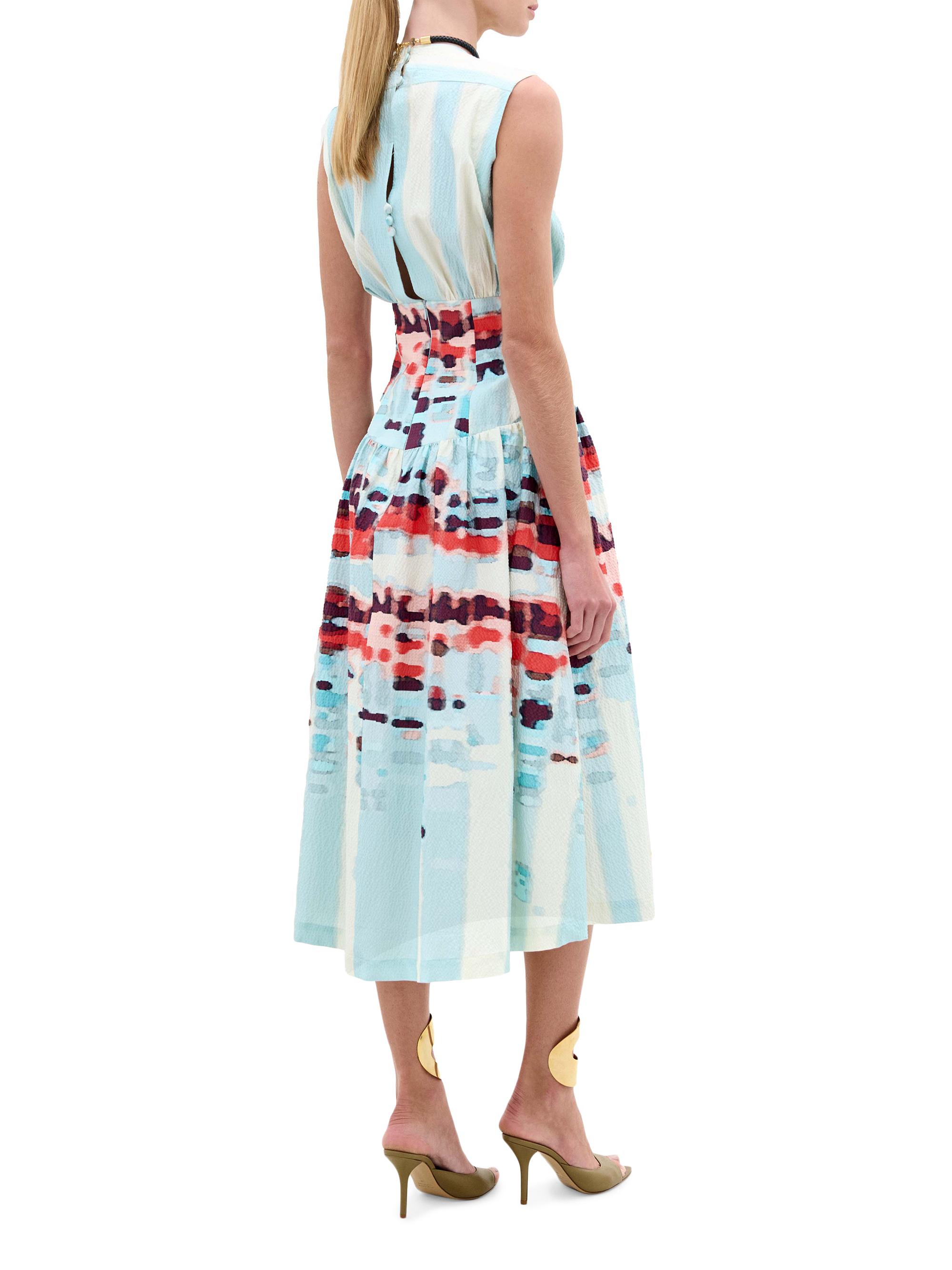 Silvia Tcherassi Jocelyn Crinkled Midi-Dress | Saks Fifth Avenue