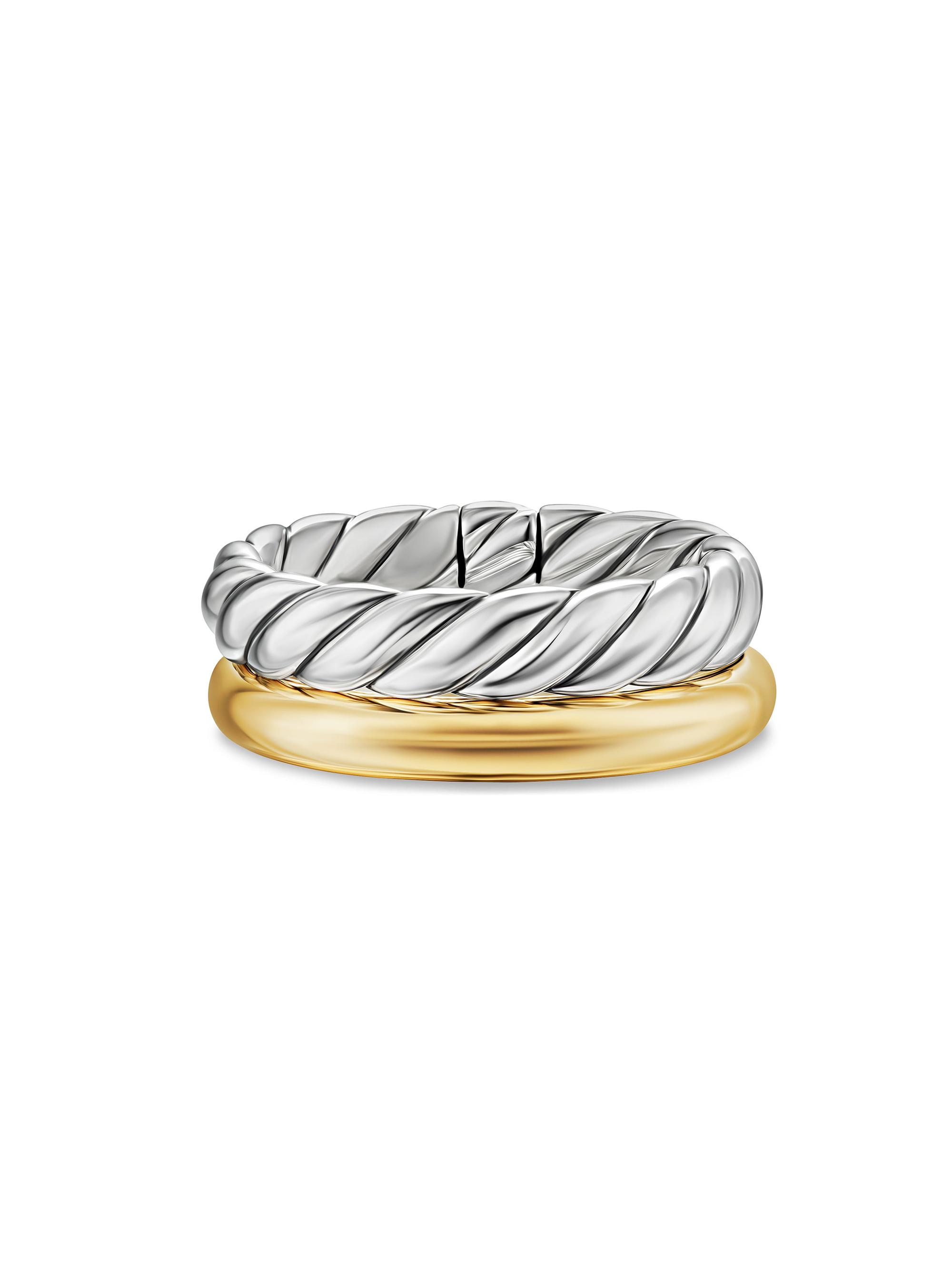 David Yurman Women's DY Mercer Two Row Ring in Sterling Silver - Silver