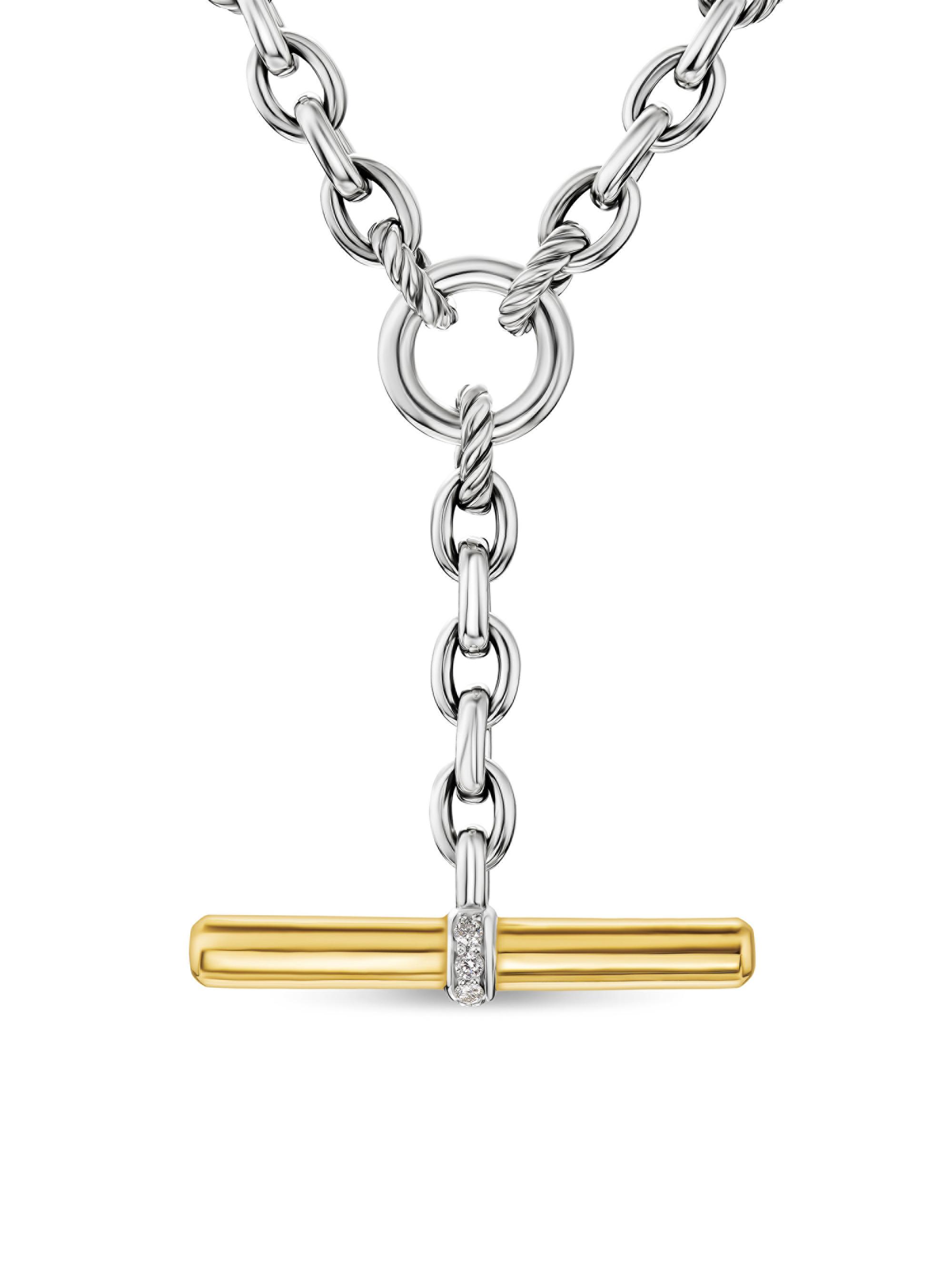 David Yurman Women's DY Mercer Petite Toggle Chain Necklace in Sterling Silver - Diamond