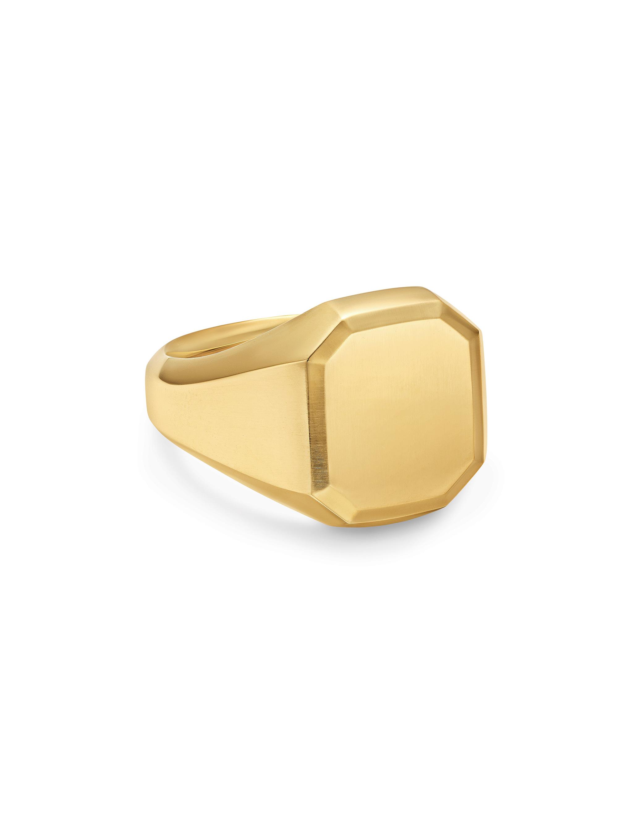 David Yurman Men's Streamline Signet Ring in 18K Yellow Gold, 18MM - Gold