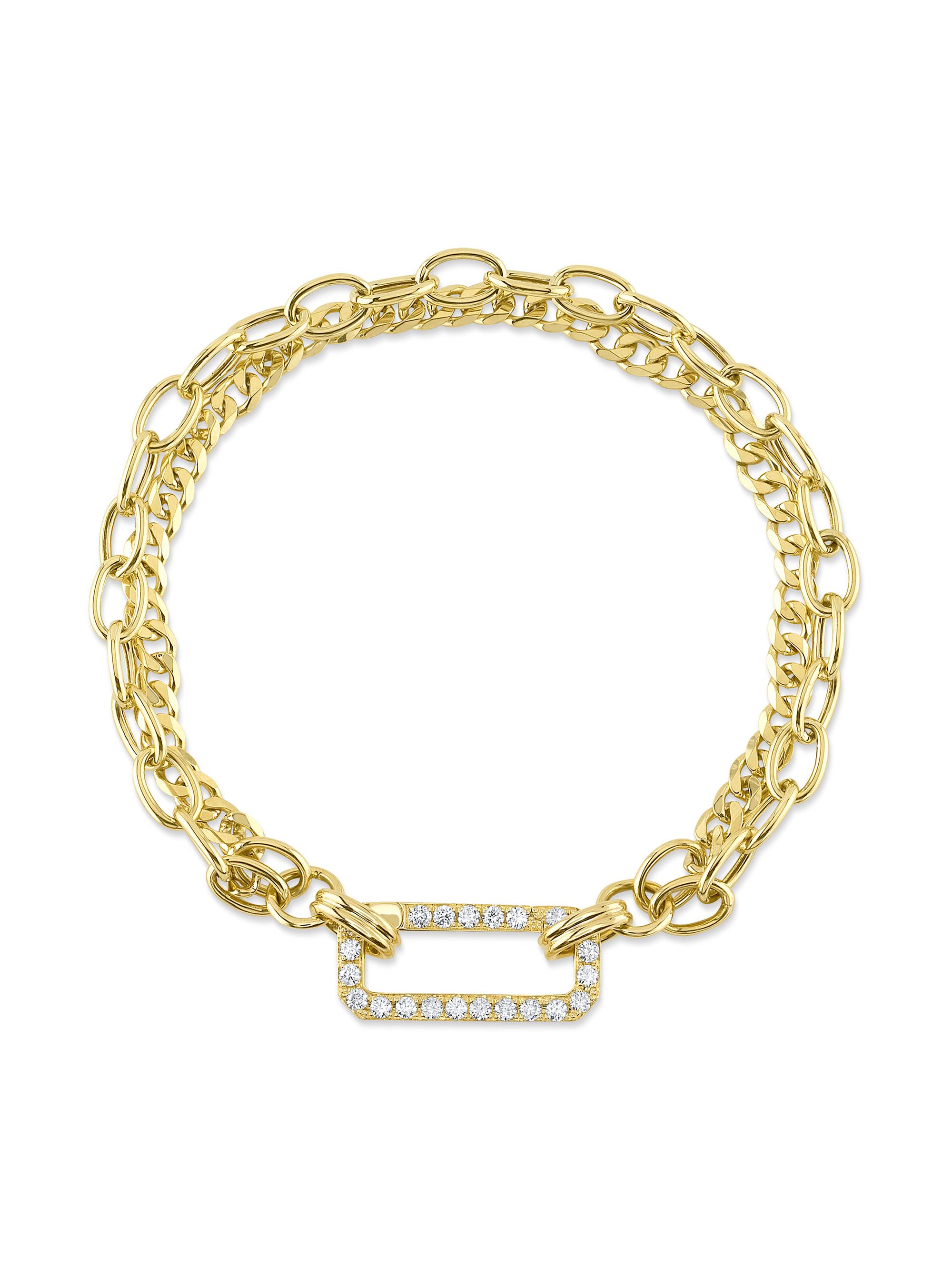 Shy Creation Women's Kate 14K Yellow Gold & 0.41 TCW Diamond Double Chain Bracelet - Yellow Gold