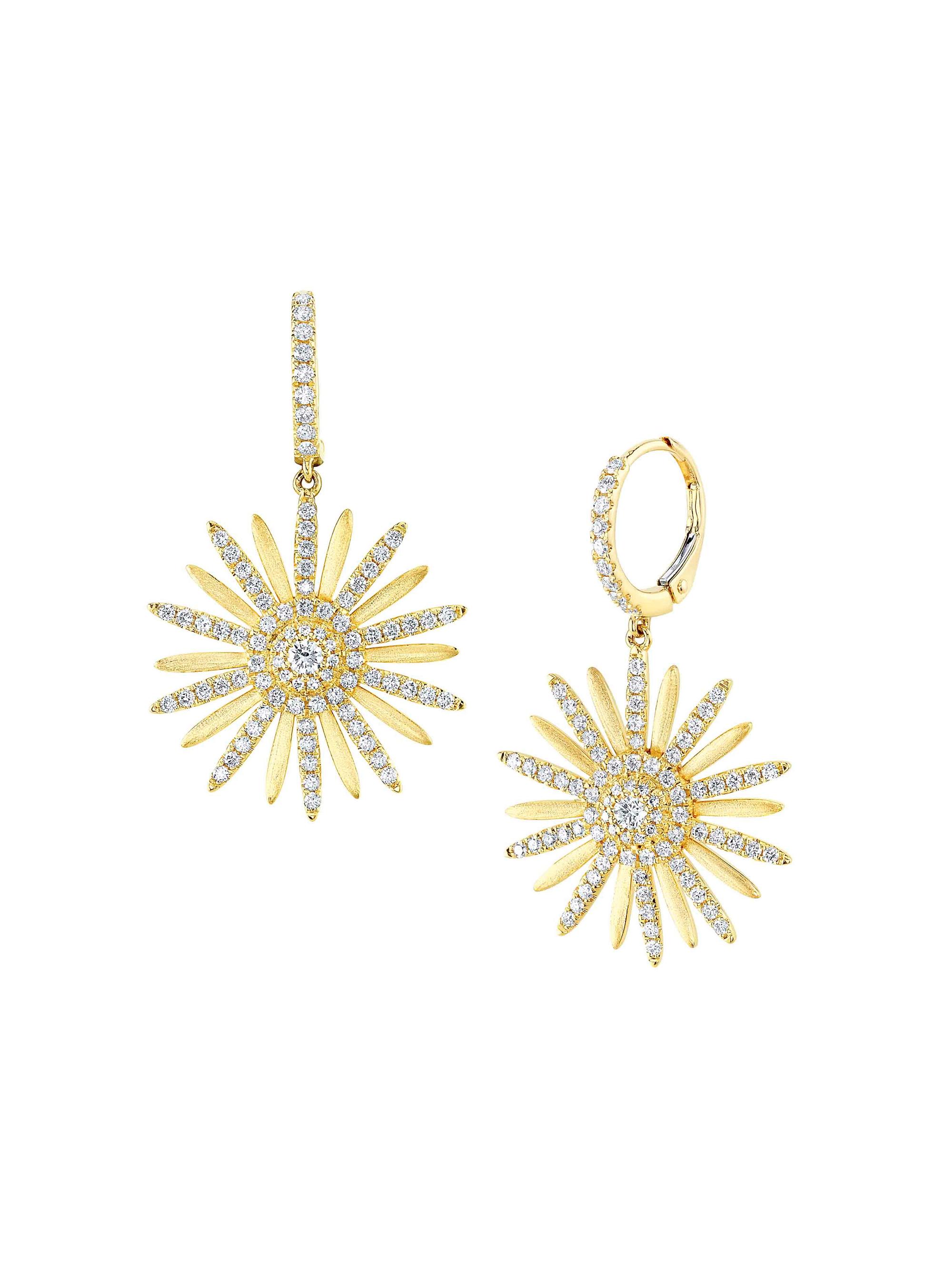 Shy Creation Women's Eden Two-Tone 14K Gold & 1.10 TCW Diamond Flower Drop Earrings - Yellow Gold