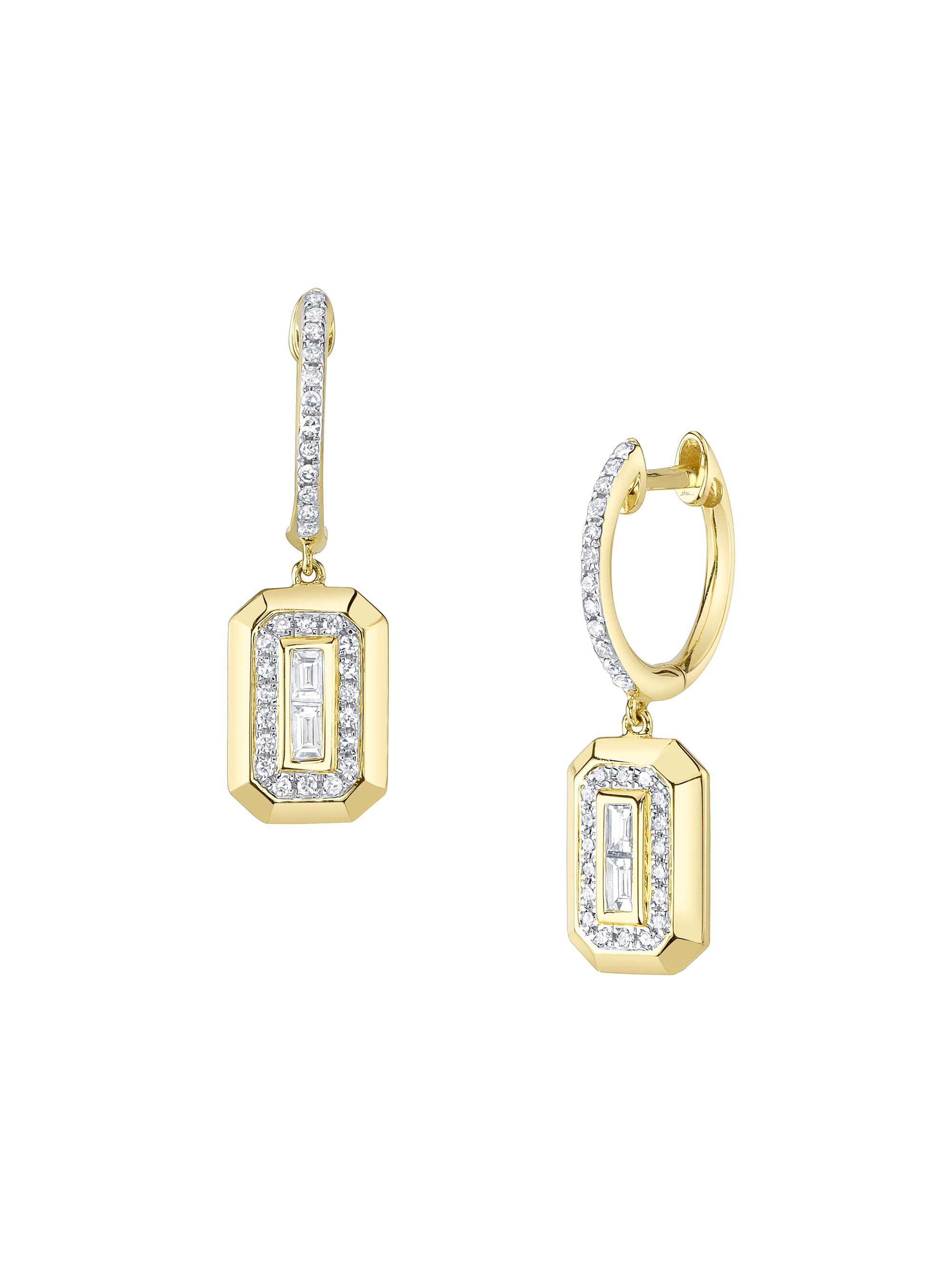 Shy Creation Women's Vallon Two-Tone 14K Gold & 0.26 TCW Diamond Drop Earrings - Yellow Gold