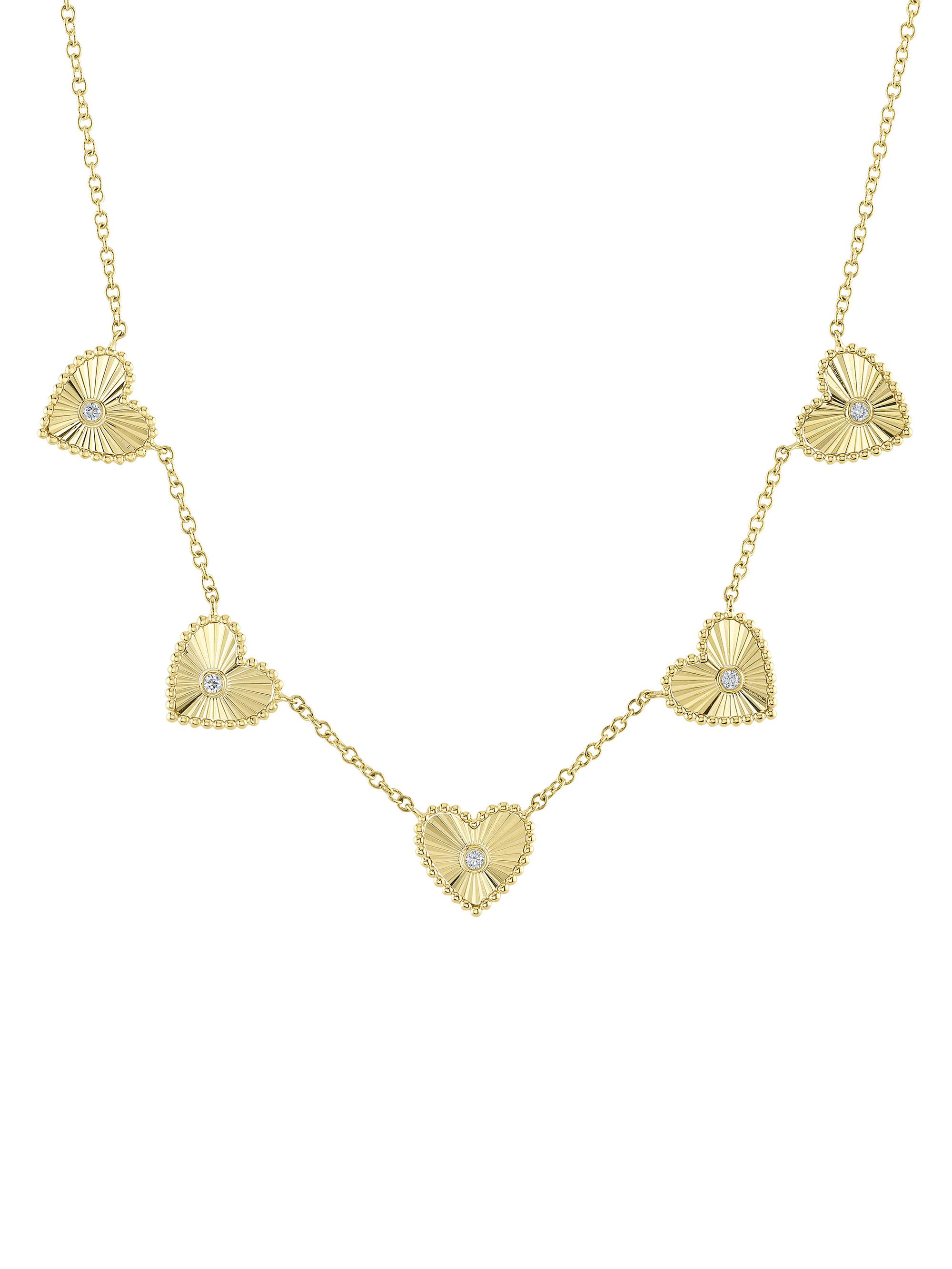 Shy Creation Women's Kate 14K Yellow Gold & 0.09 TCW Diamond Heart Charm Necklace - Yellow Gold
