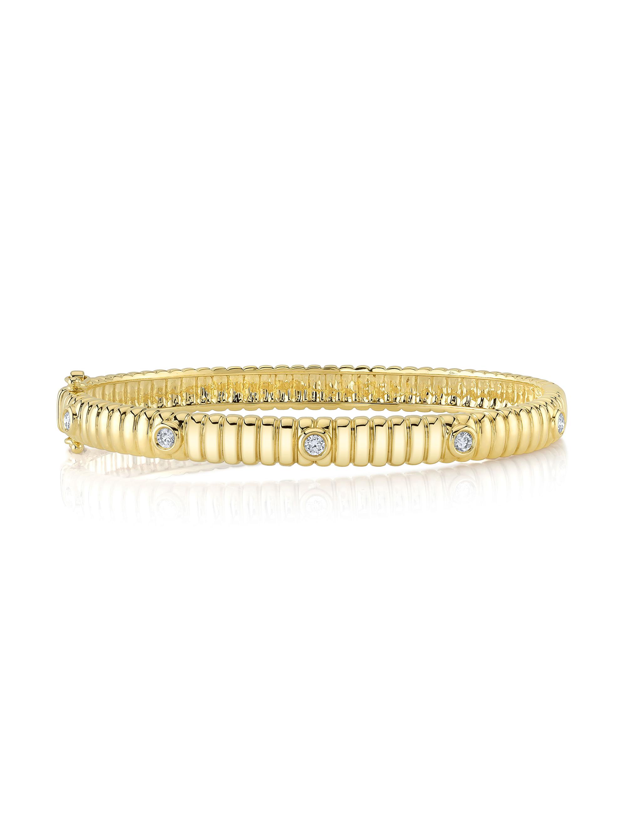 Shy Creation Women's Kate 14K Yellow Gold & 0.33 TCW Diamond Bangle - Yellow Gold