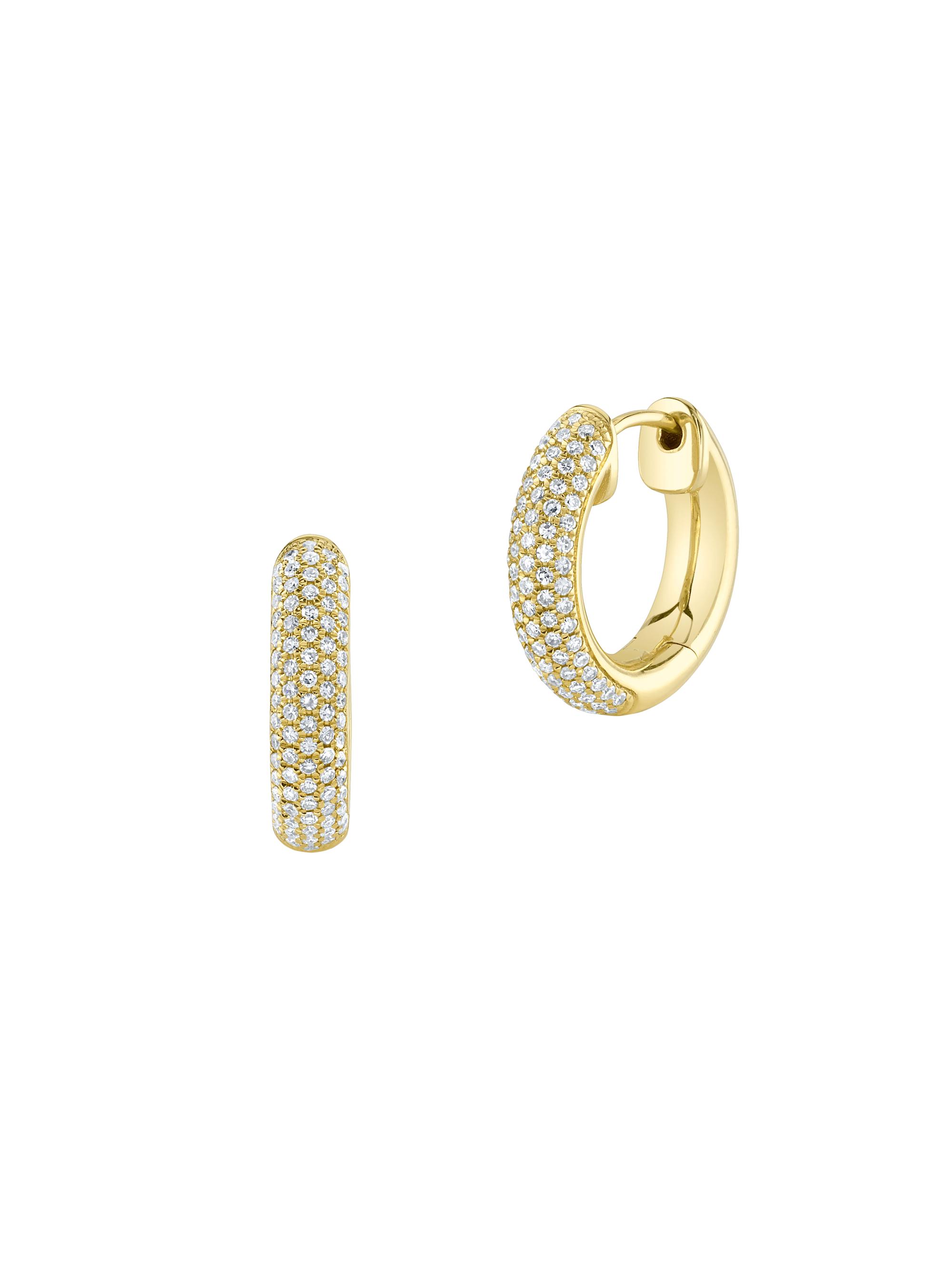 Shy Creation Women's Kate 14K Yellow Gold & 0.40 TCW Diamond Hoop Earrings - Yellow Gold