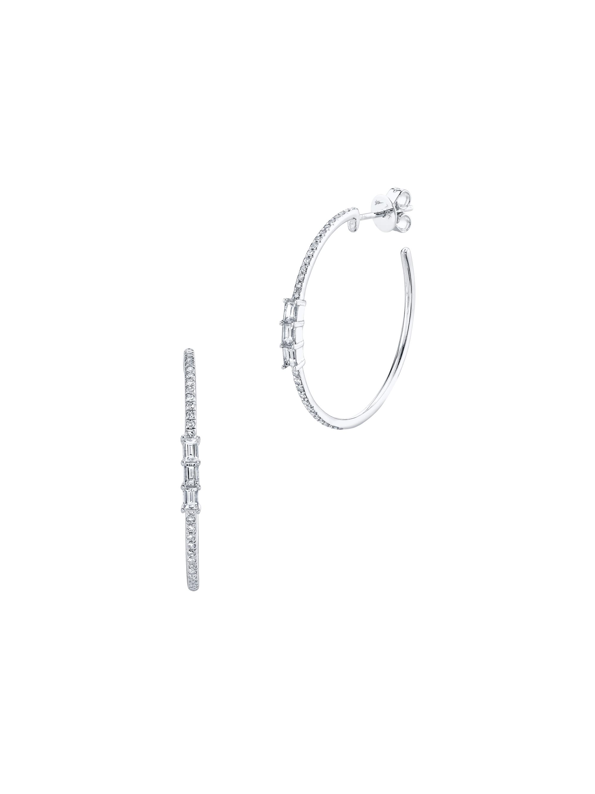 Shy Creation Women's Kate 14K White Gold & 0.39 TCW Diamond Hoop Earrings - White Gold