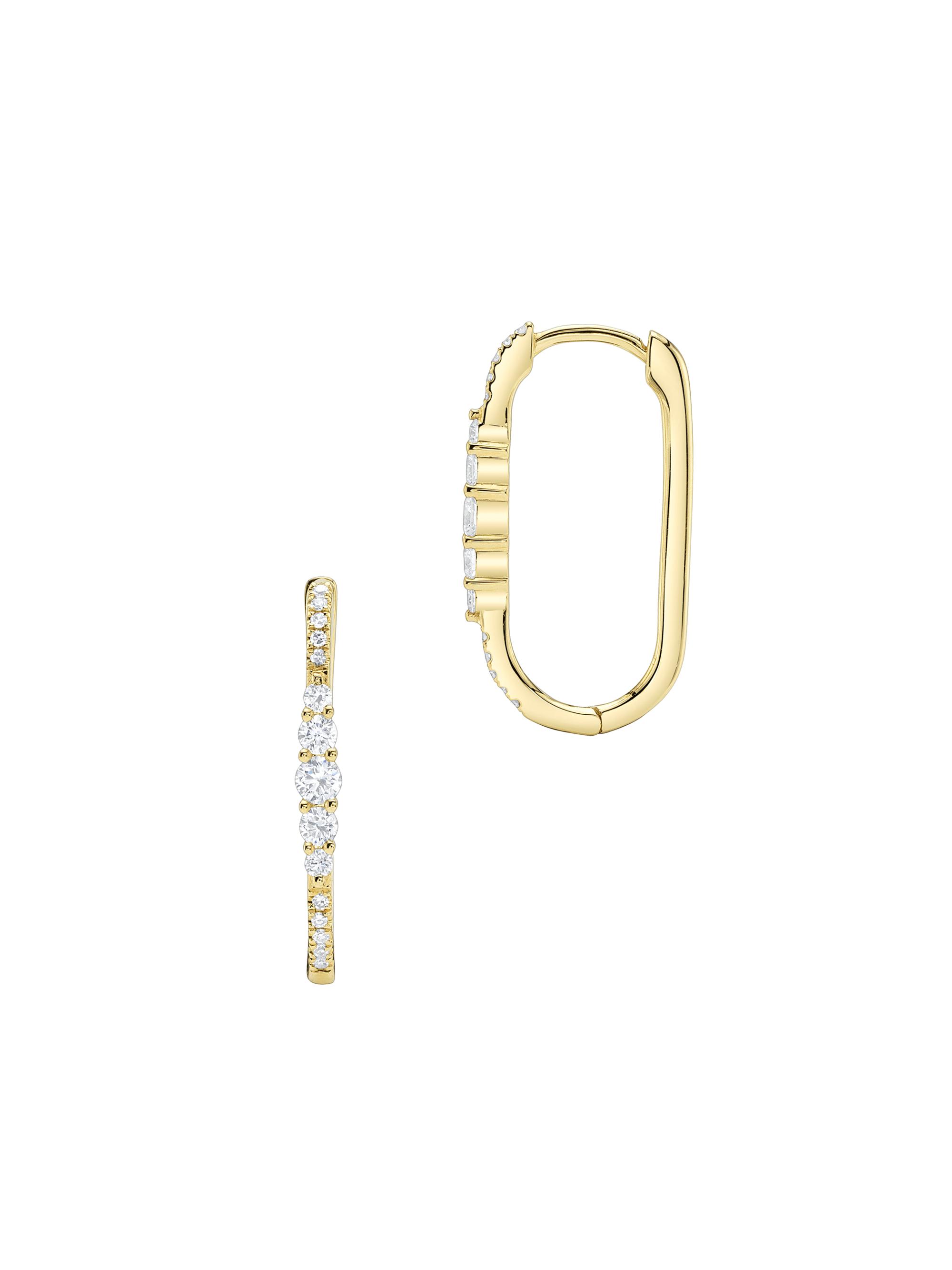 Shy Creation Women's Kate 14K Yellow Gold & 0.29 TCW Diamond Oval Hoop Earrings - Yellow Gold