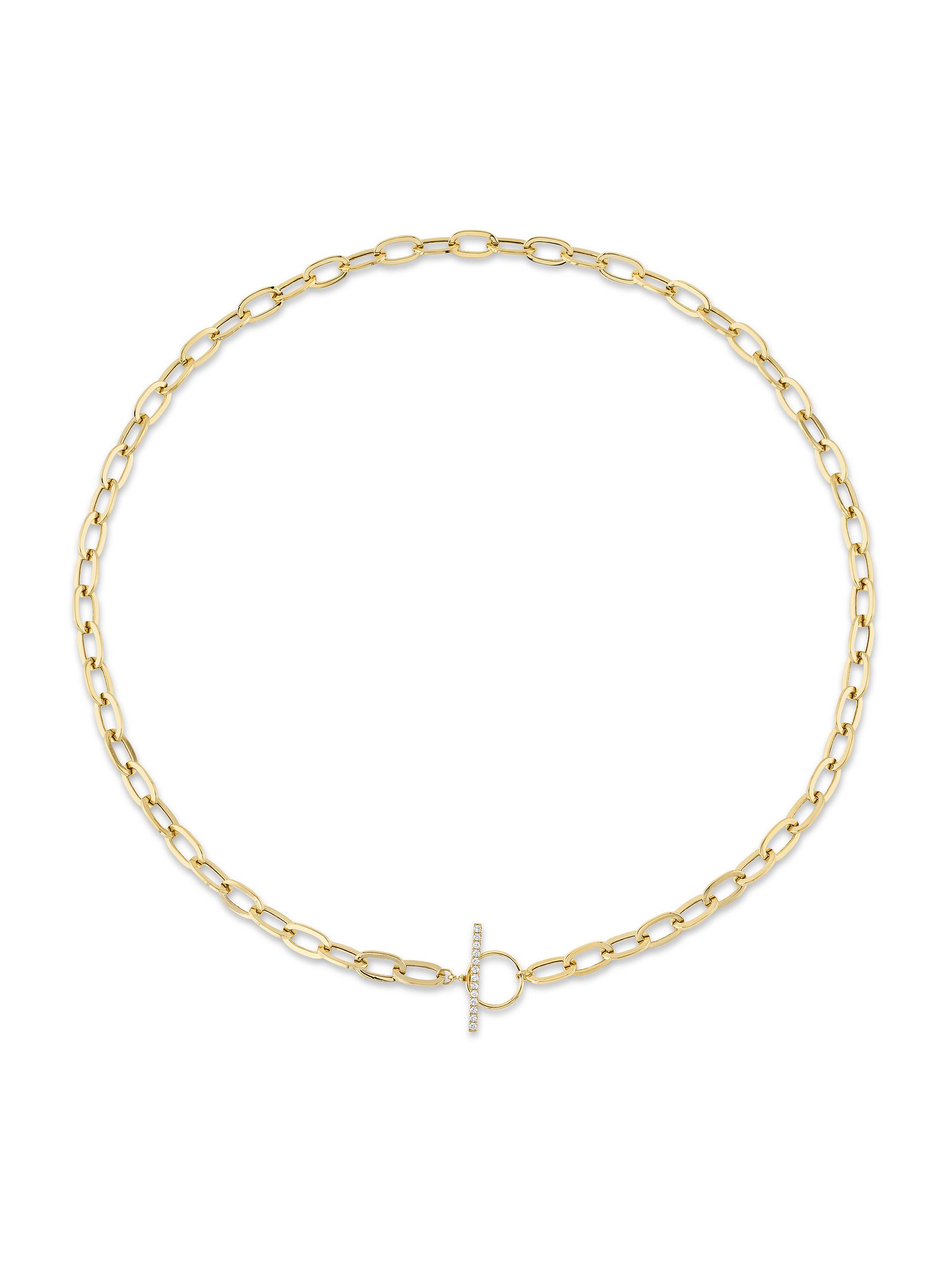 Shy Creation Women's Kate 14K Yellow Gold 0.13 TCW Diamond Paper-Clip Chain Necklace - Yellow Gold