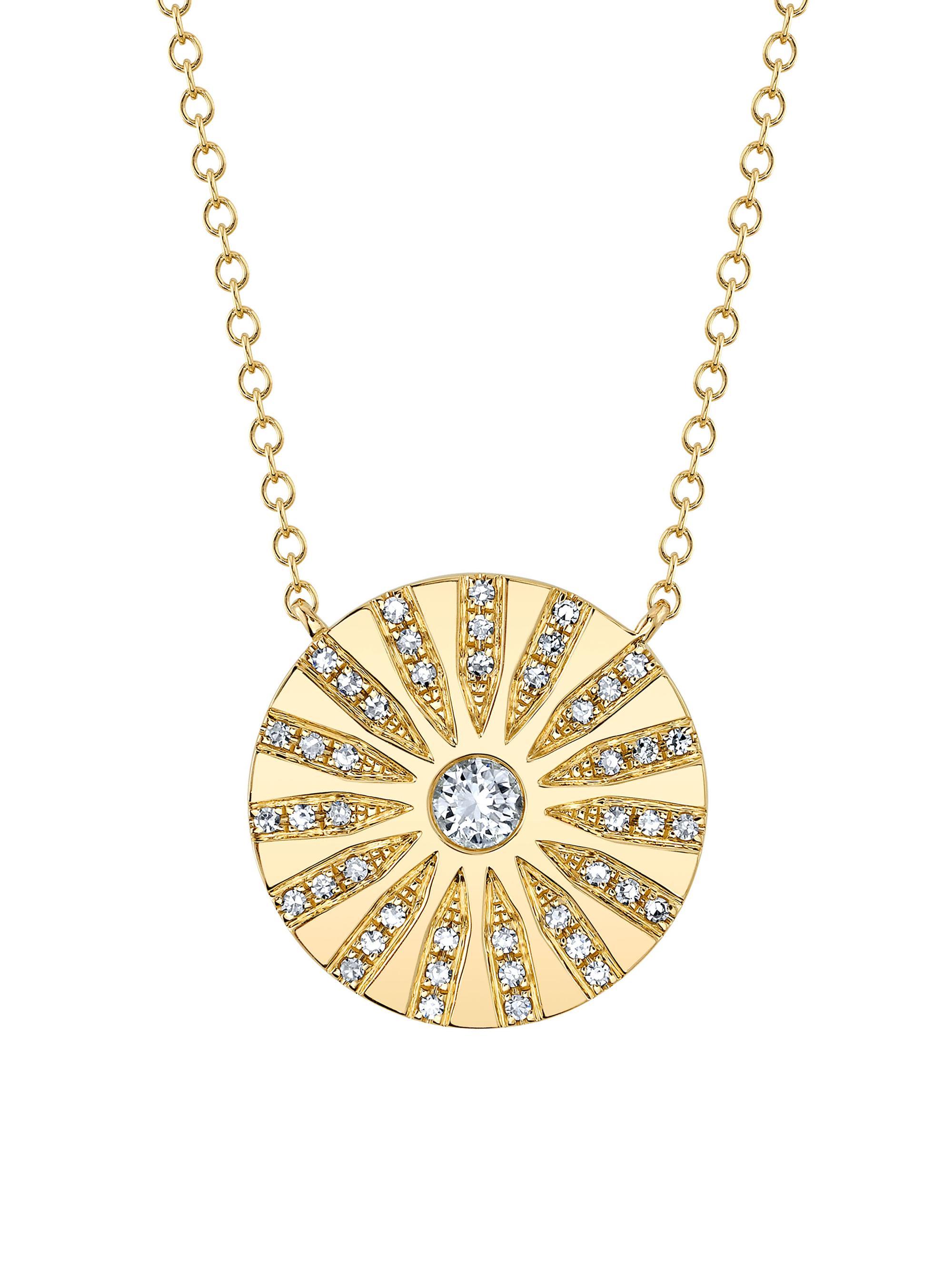 Shy Creation Women's Kate 14K Yellow Gold & 0.20 TCW Diamond Starburst Pendant Necklace - Yellow Gold