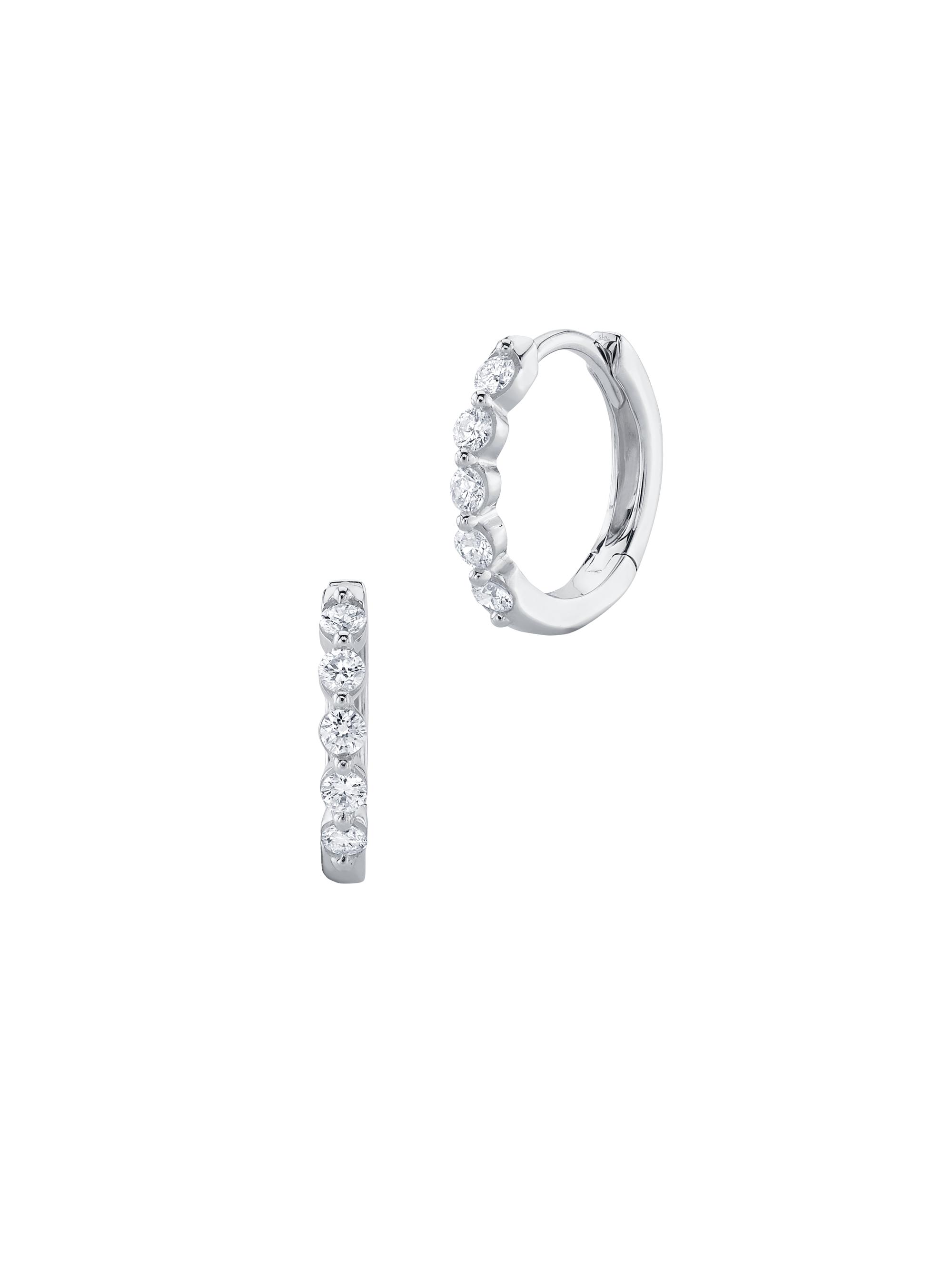 Shy Creation Women's Gia 14K Gold & 0.24 TCW Diamond Huggie Hoop Earrings - White Gold