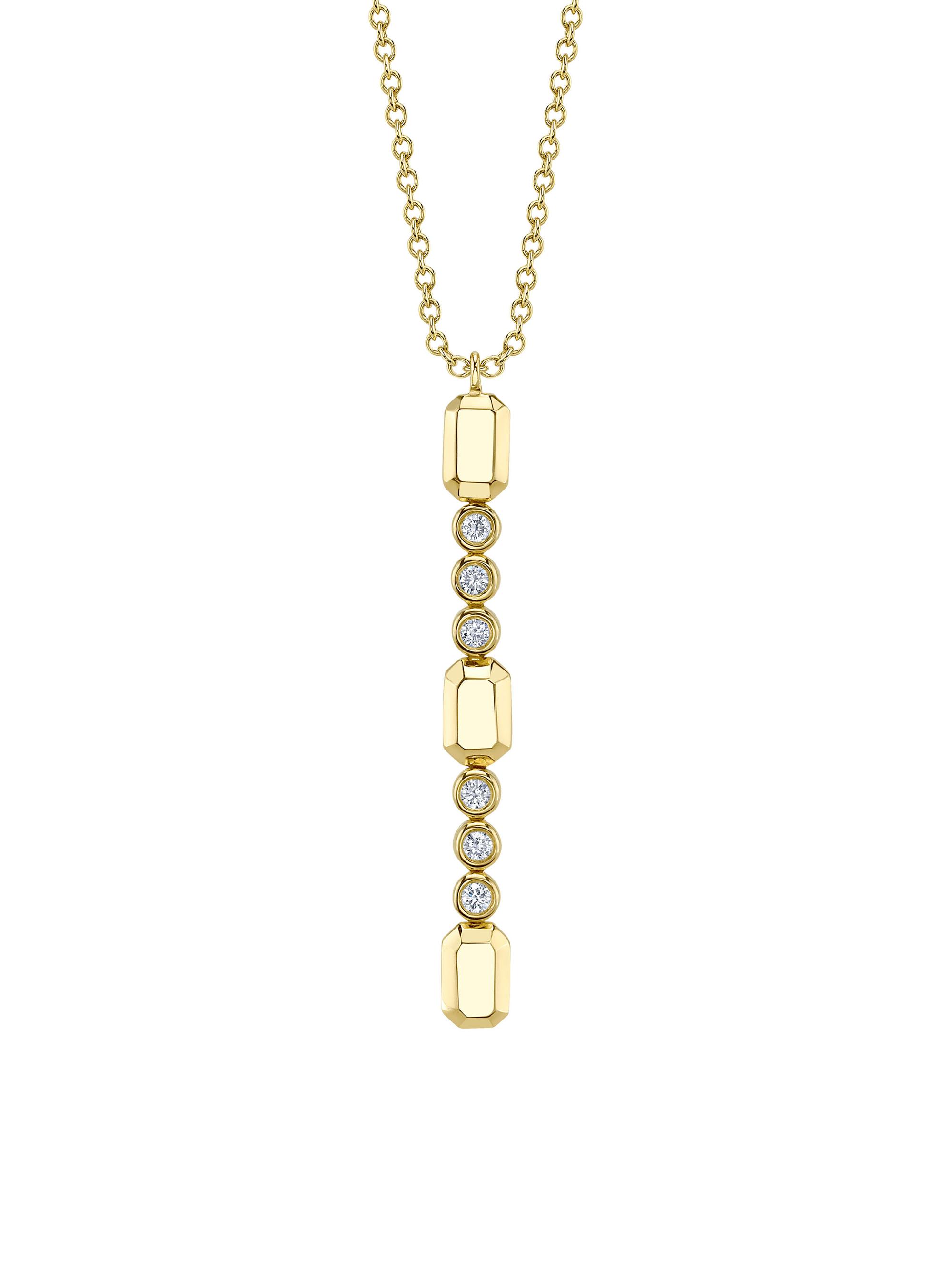 Shy Creation Women's Bailey 14K Yellow Gold & 0.09 TCW Diamond Geometric Pendant Necklace - Yellow Gold