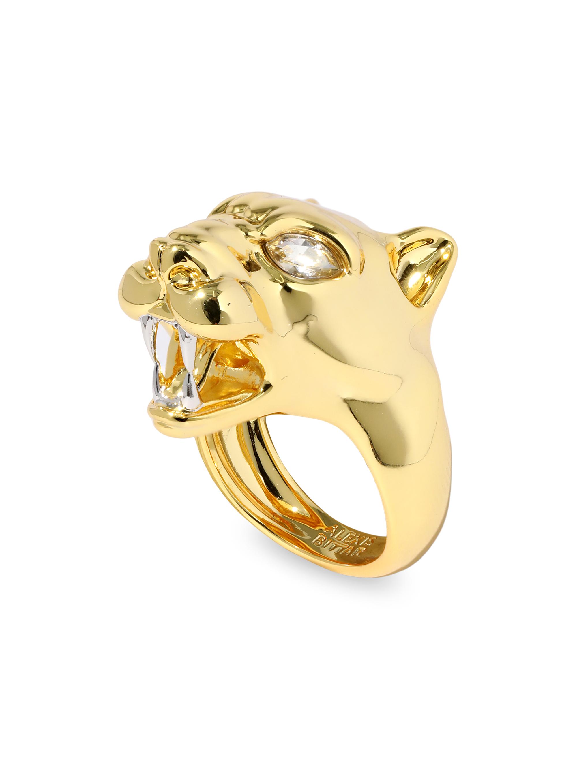 Alexis Bittar Two-Tone Glass Crystal Panther Head Ring Saks