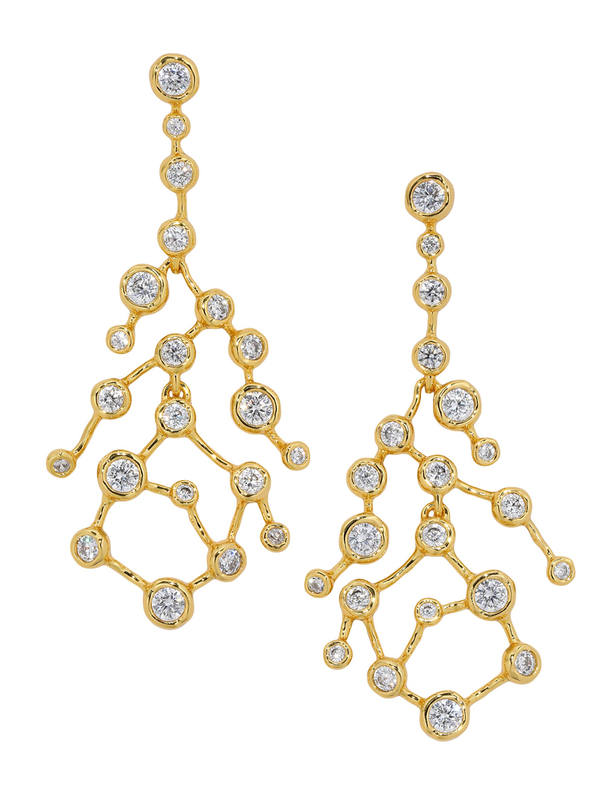 Alexis Bittar Women's Asterales 14K-Gold-Plated & Cubic Zirconia Celestial Drop Earrings - Gold