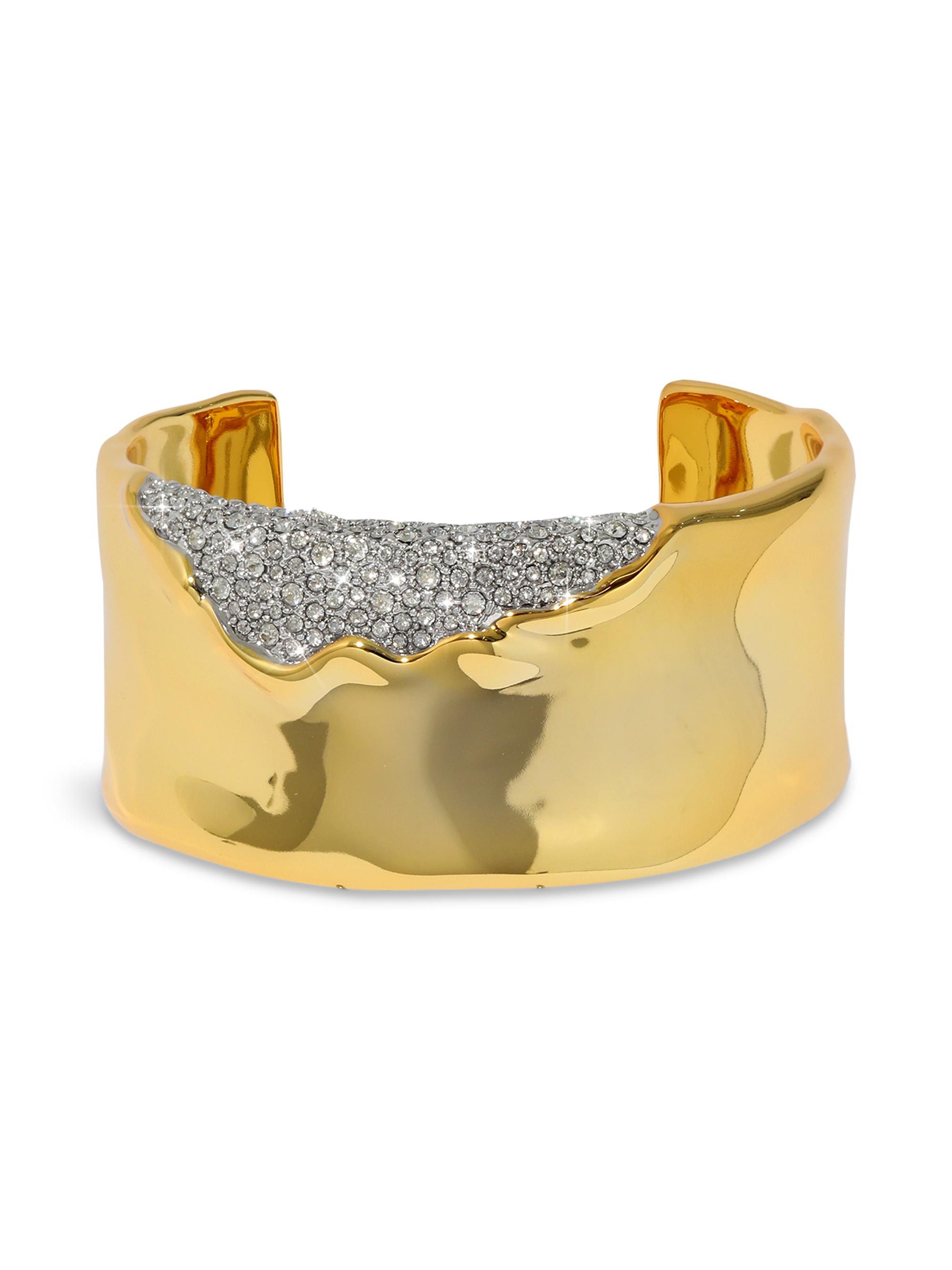 Alexis Bittar Women's Solanales Two-Tone & Glass Crystal Wide Cuff - Gold