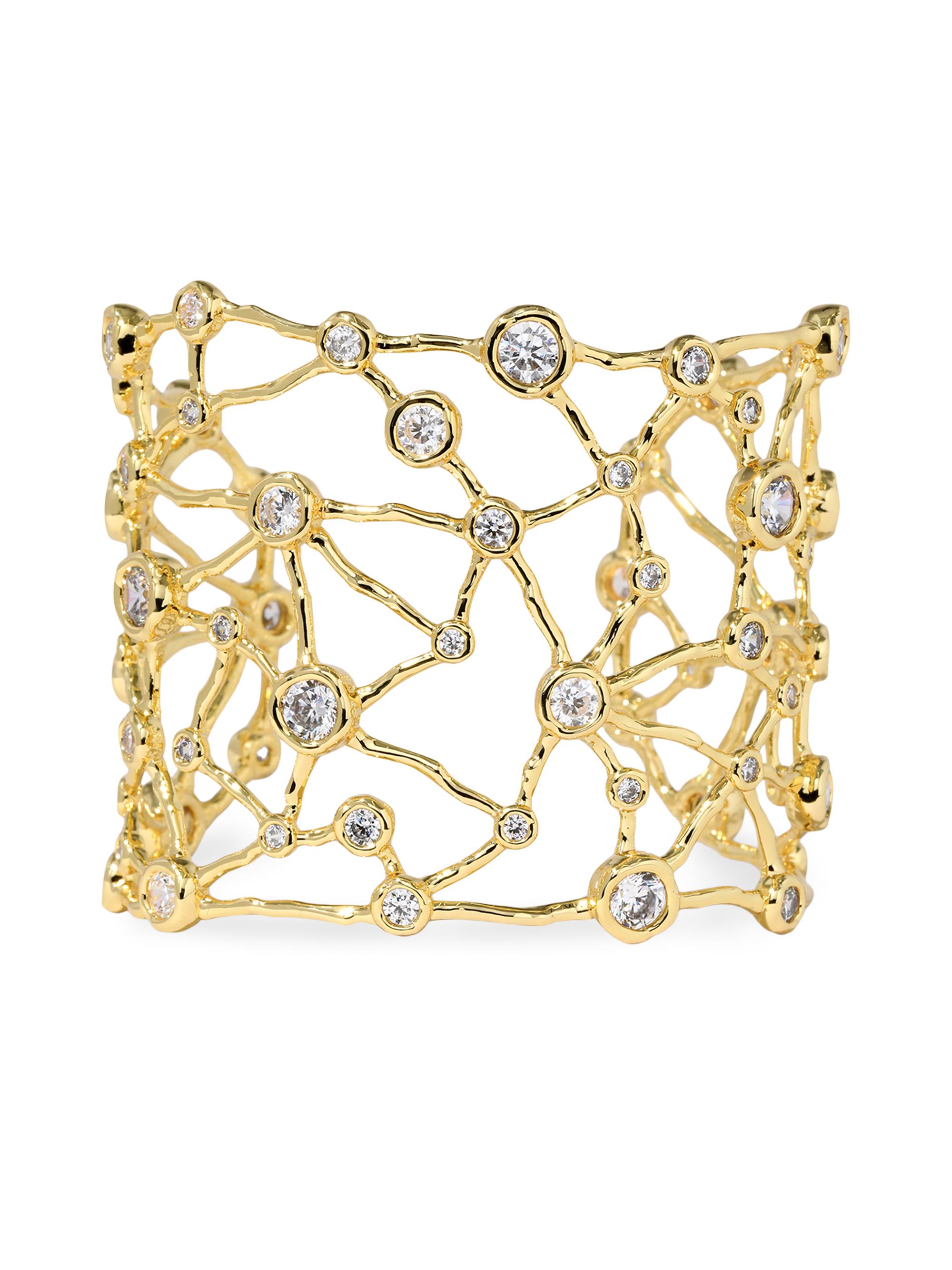 Alexis Bittar Women's Asterales 14K-Gold-Plated & Cubic Zirconia Celestial Wide Cuff - Gold