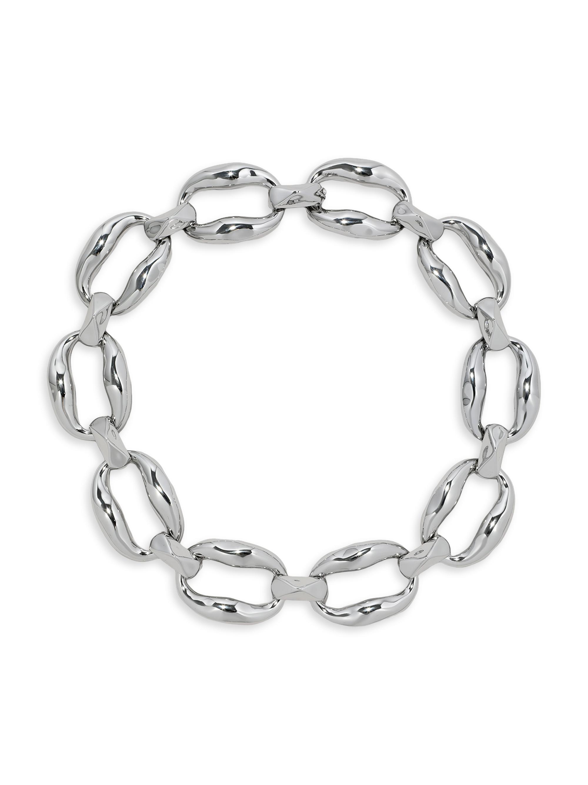 Alexis Bittar Women's Molten 14K-Gold-Plated Oval-Link Chain Necklace - Silver