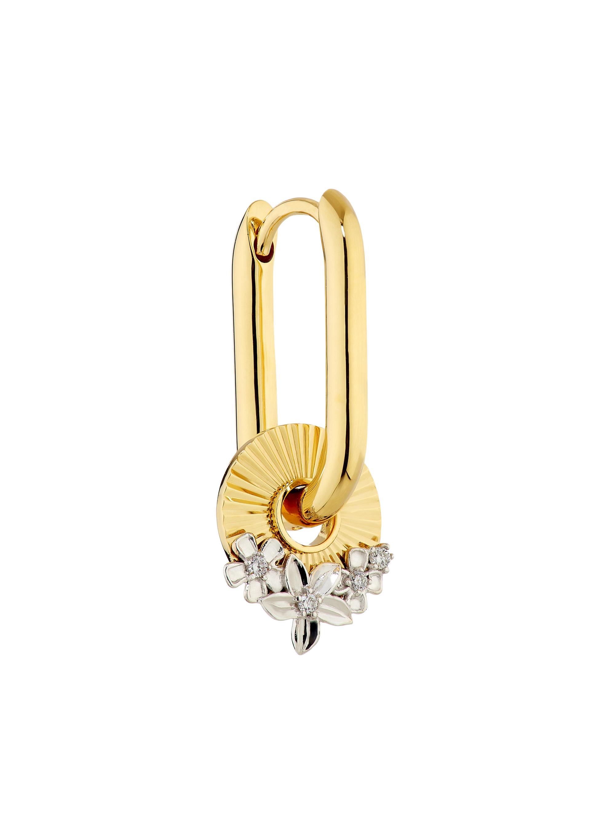 Foundrae Women's Resilience Two-Tone 18K Gold & 0.02 TCW Diamond Single Fob Earring - Yellow Gold
