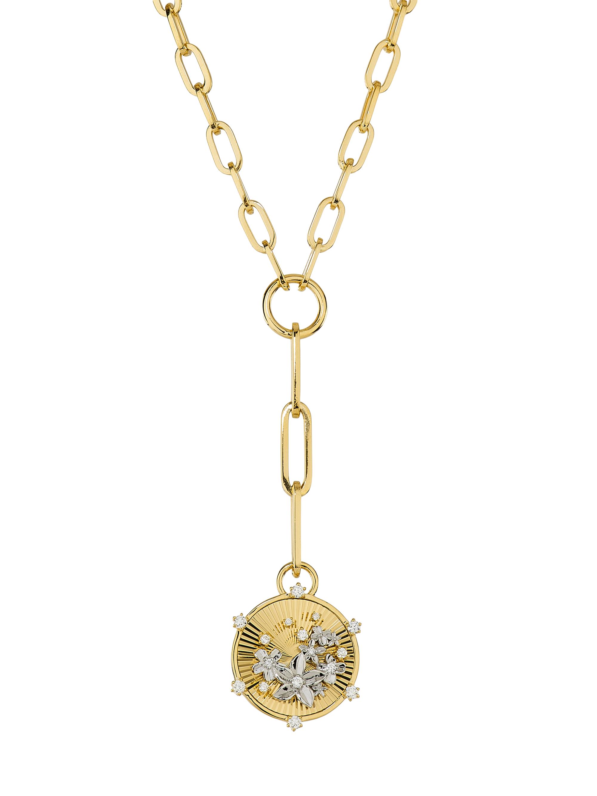 Foundrae Women's Resilience Two-Tone 18K Gold & 0.02 TCW Diamond Pendant Necklace - Yellow Gold