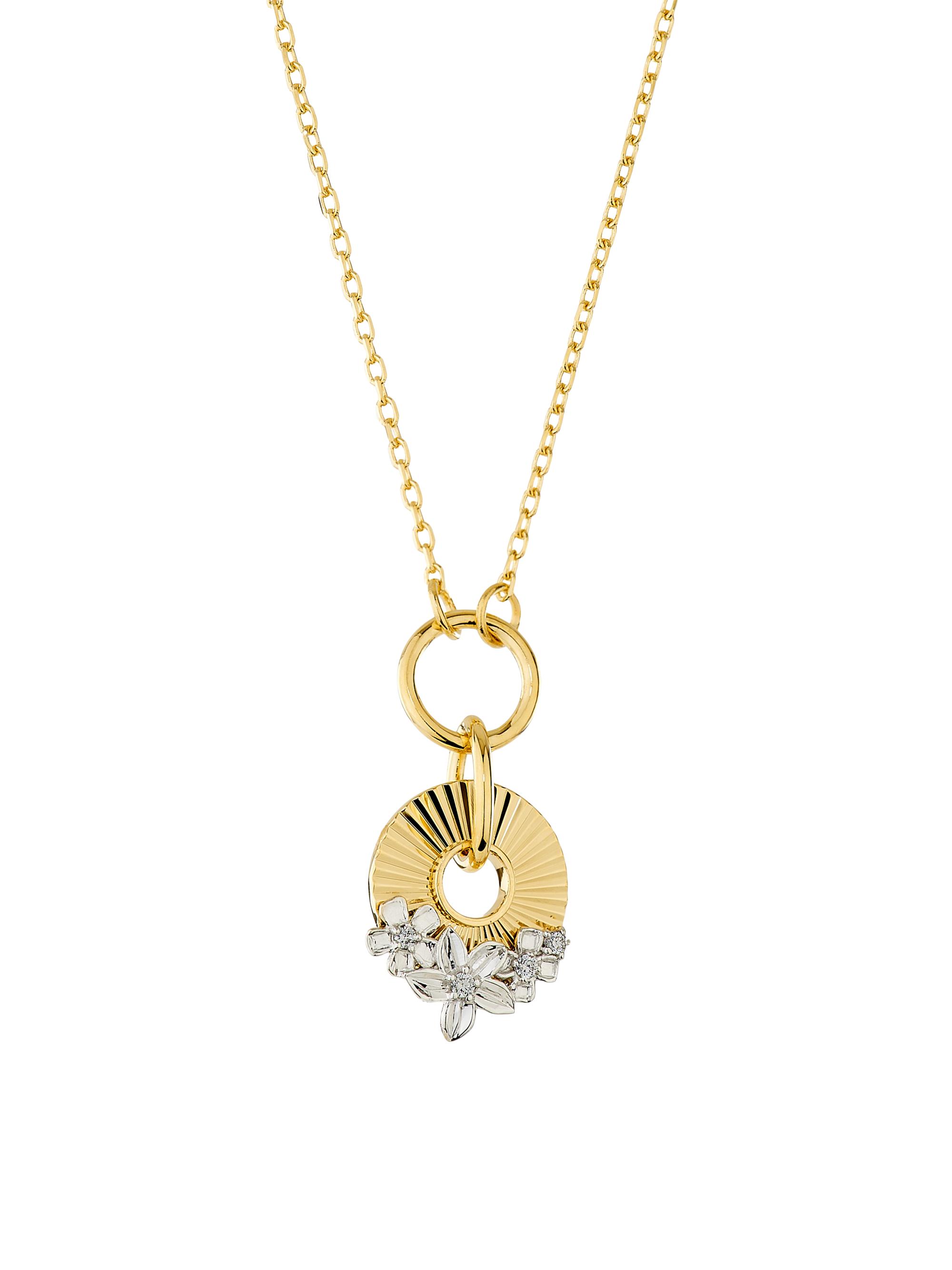 Foundrae Women's Resilience Two-Tone 18K Gold & 0.02 TCW Diamond Pendant Necklace - Yellow Gold